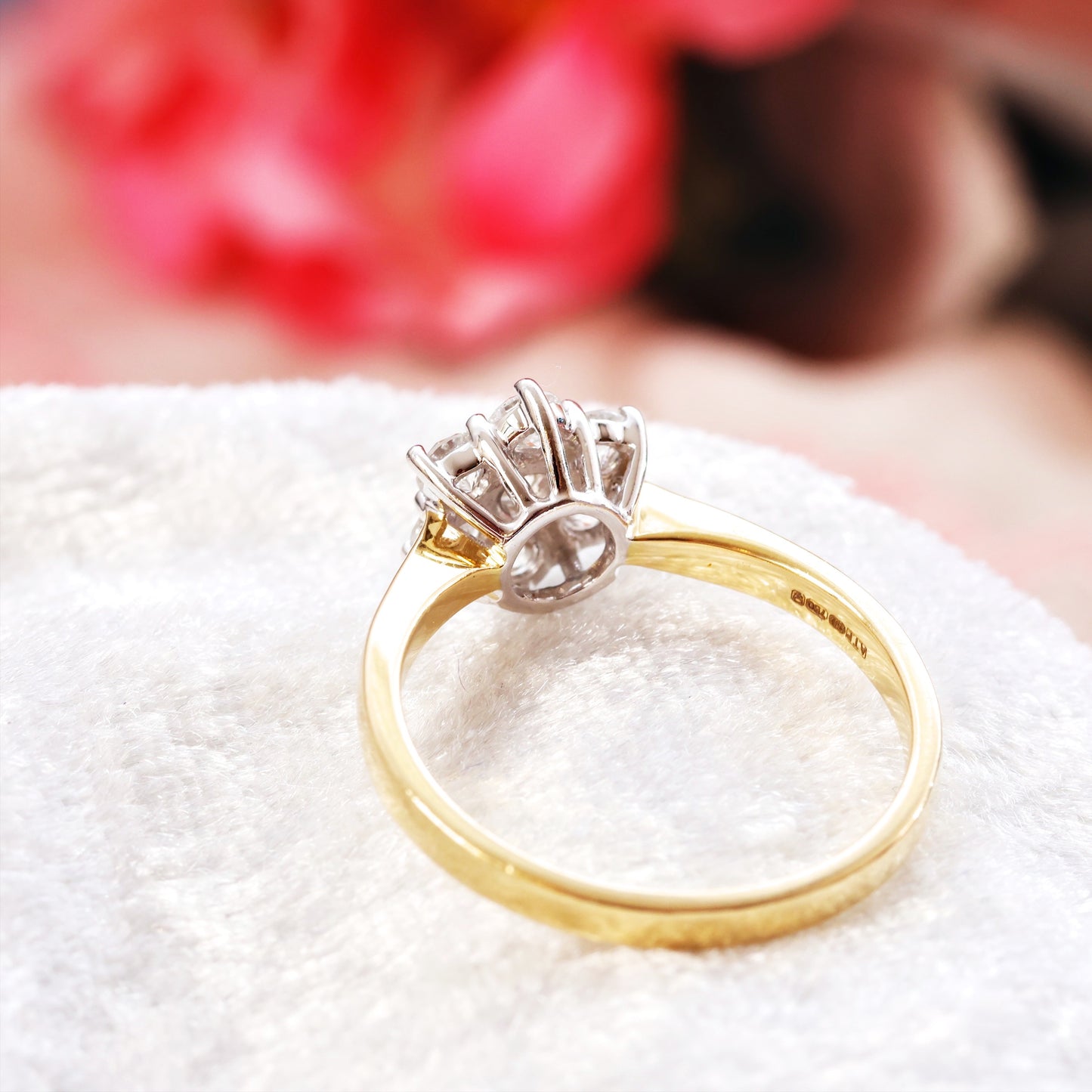 Vintage 1980's Diamond Flower Cluster Engagement Ring