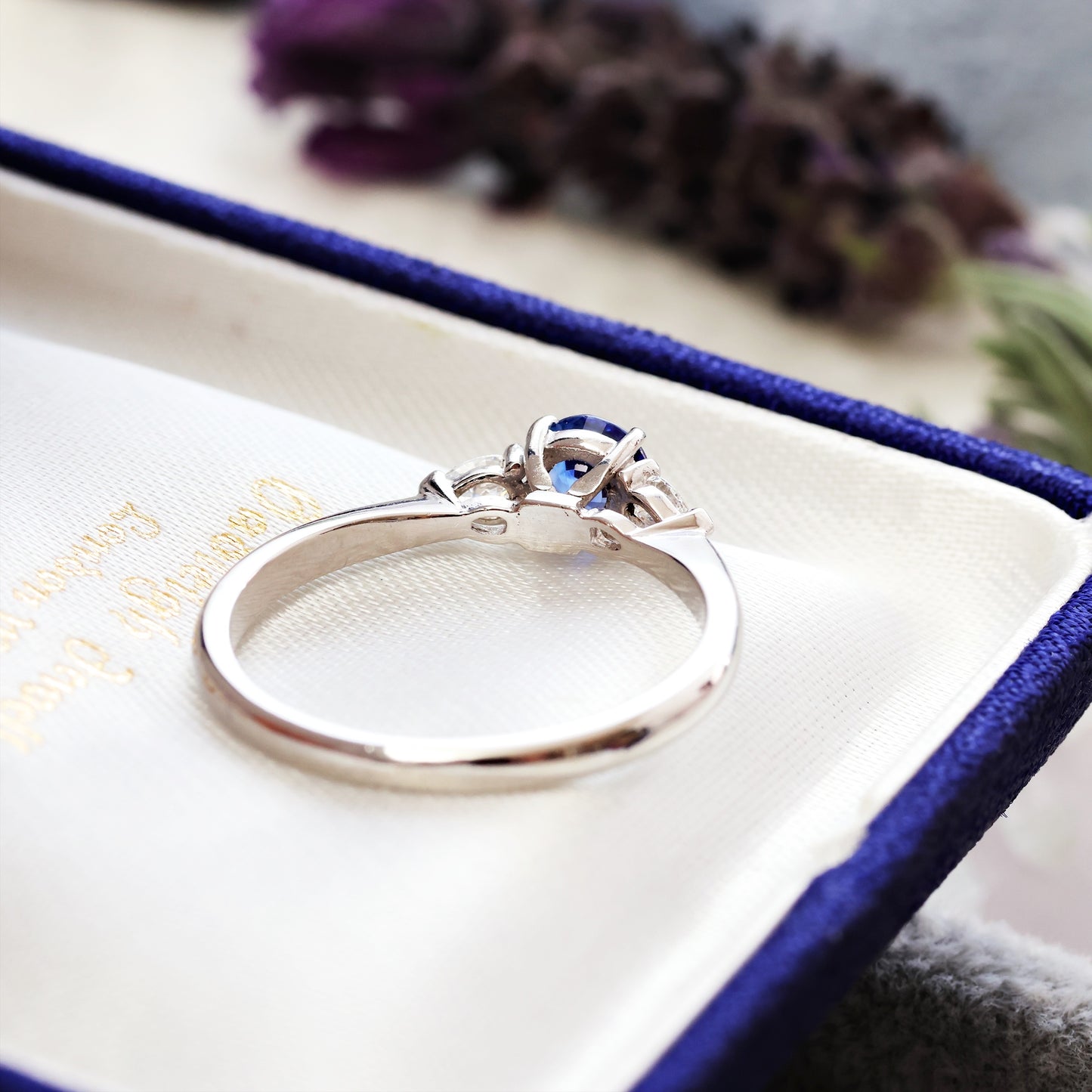 Platinum, Sapphire & Diamond Trilogy Engagement Ring
