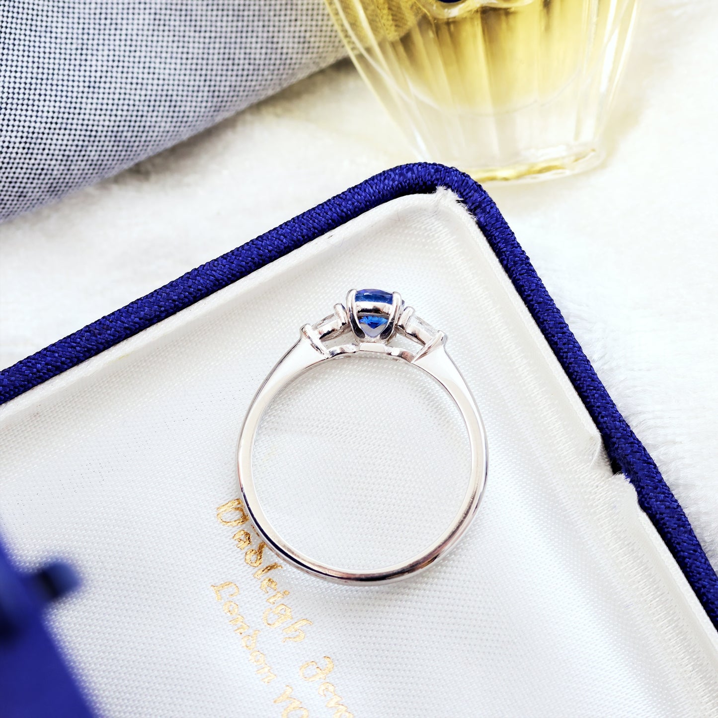 Platinum, Sapphire & Diamond Trilogy Engagement Ring