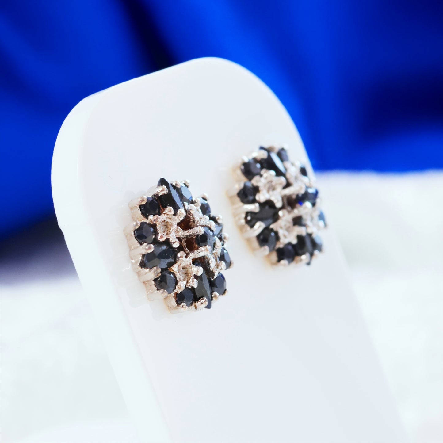 Date 1991 Vintage Sapphire & Diamond Earrings