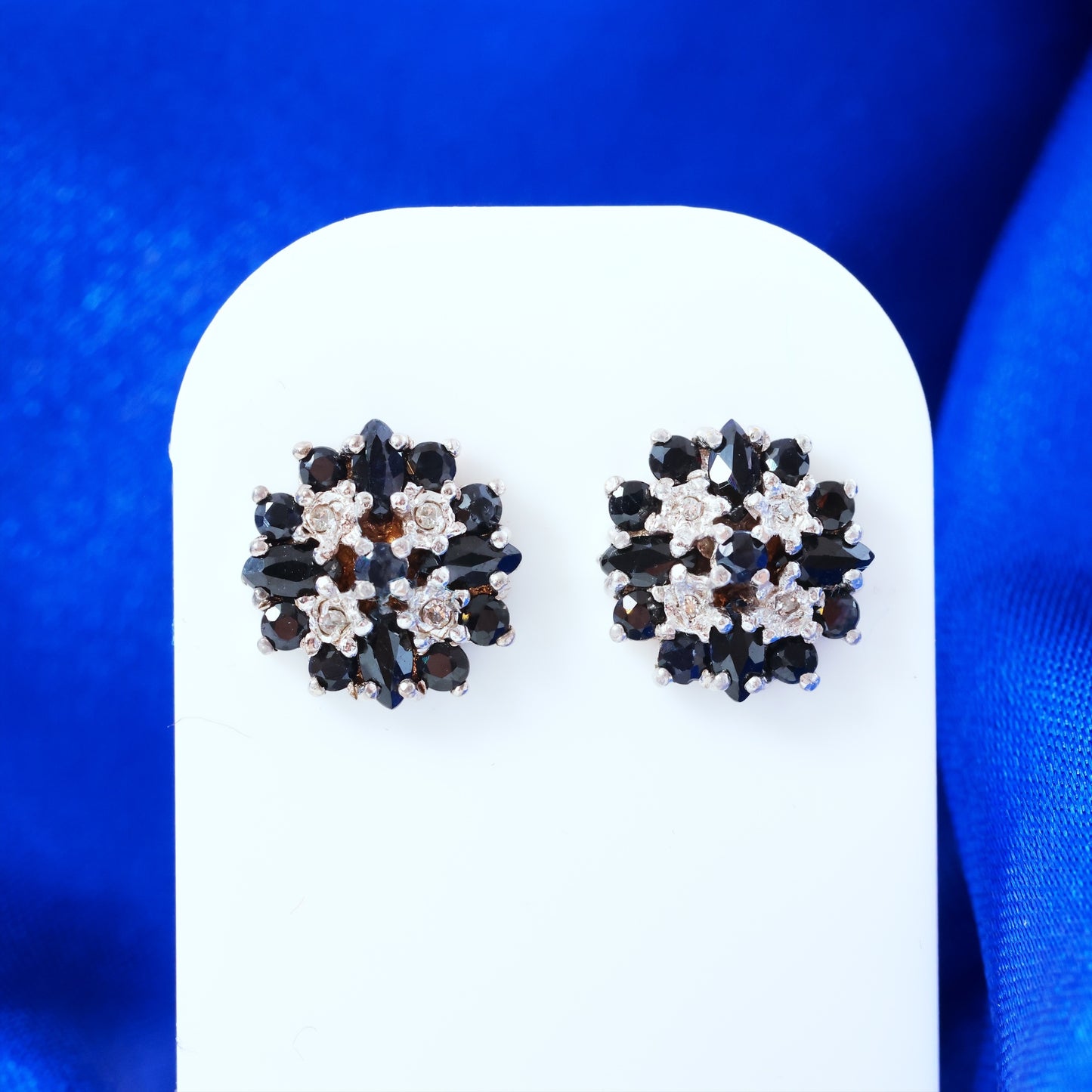 Date 1991 Vintage Sapphire & Diamond Earrings