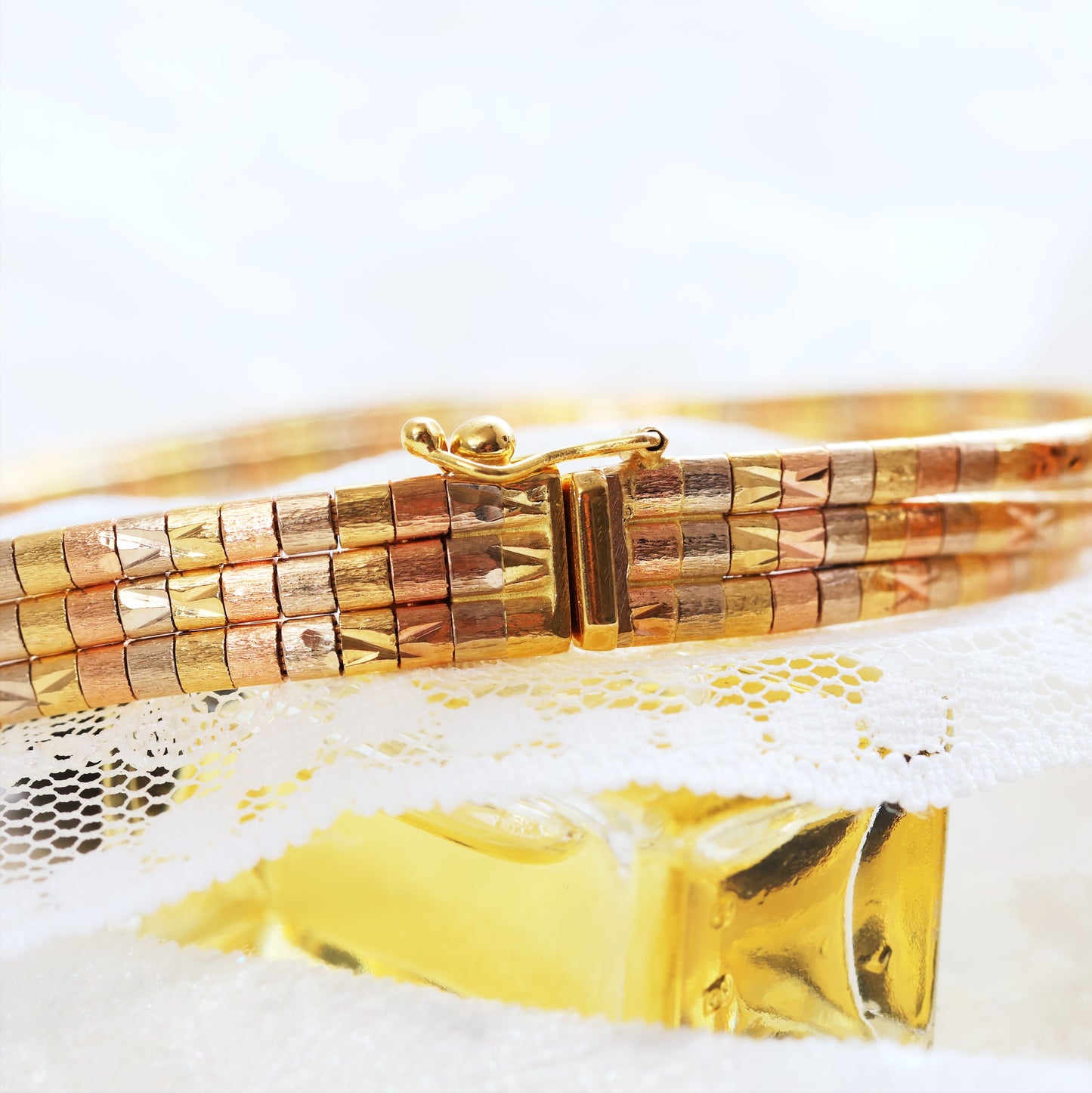 Vintage 1970's Three-Colour Slinky Snake Bracelet
