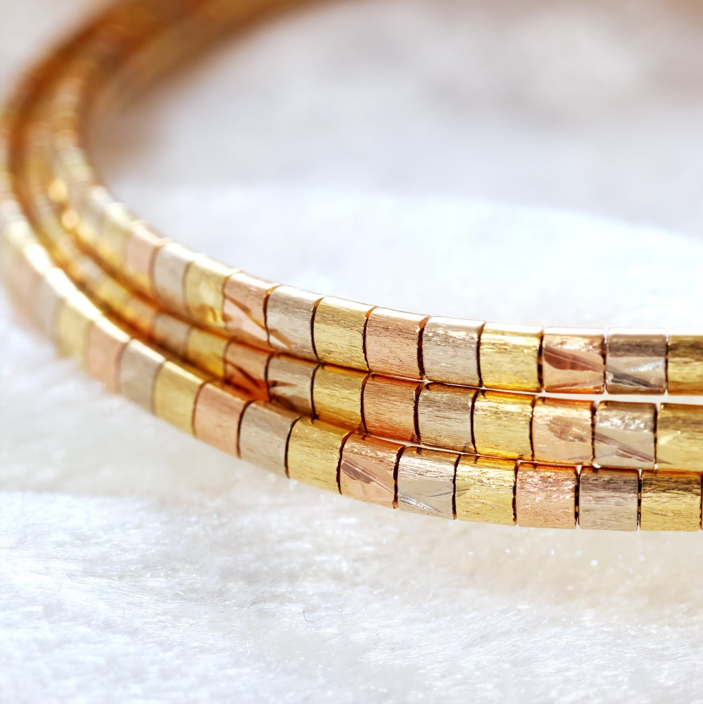 Vintage 1970's Three-Colour Slinky Snake Bracelet