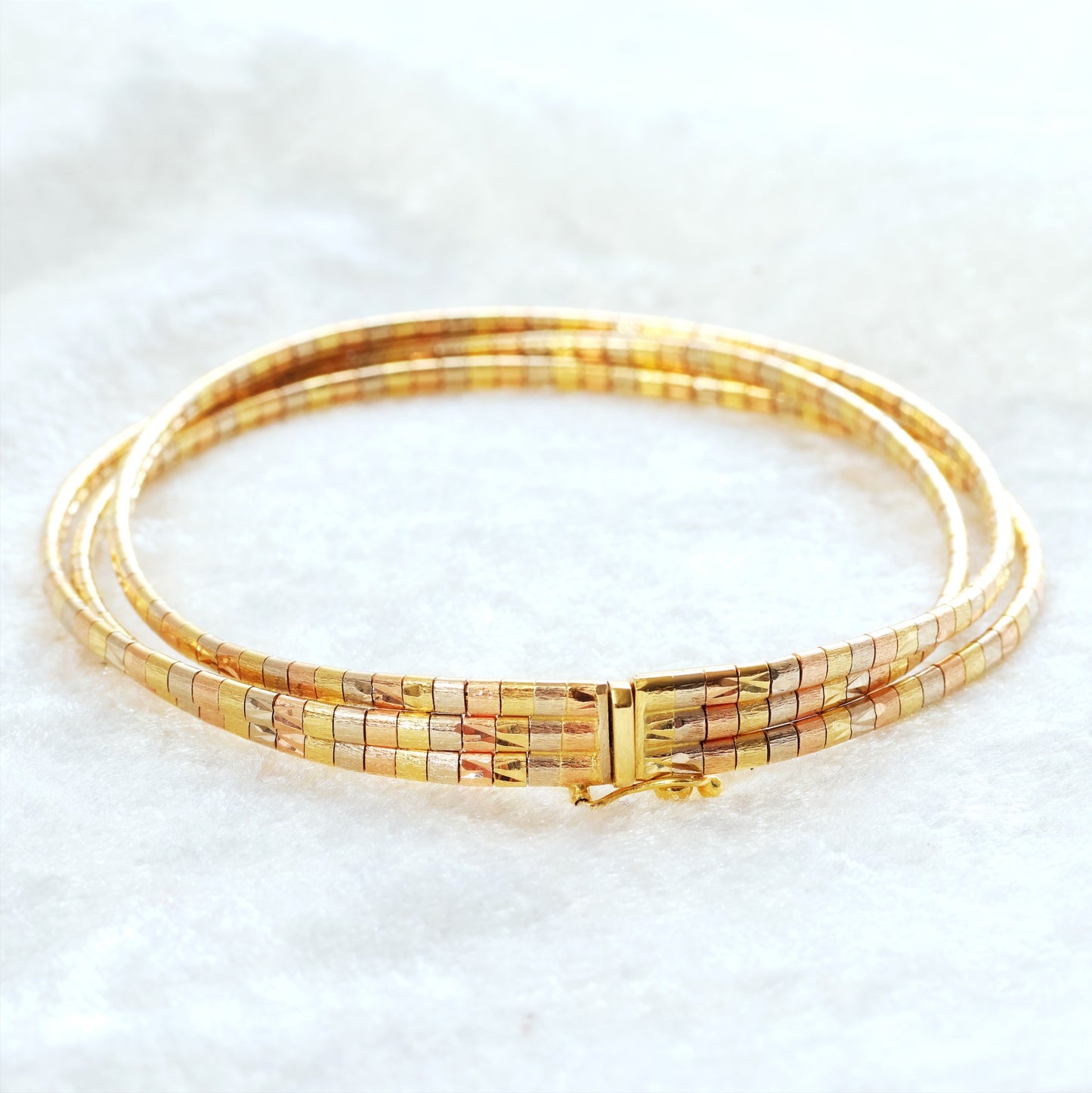 Vintage 1970's Three-Colour Slinky Snake Bracelet