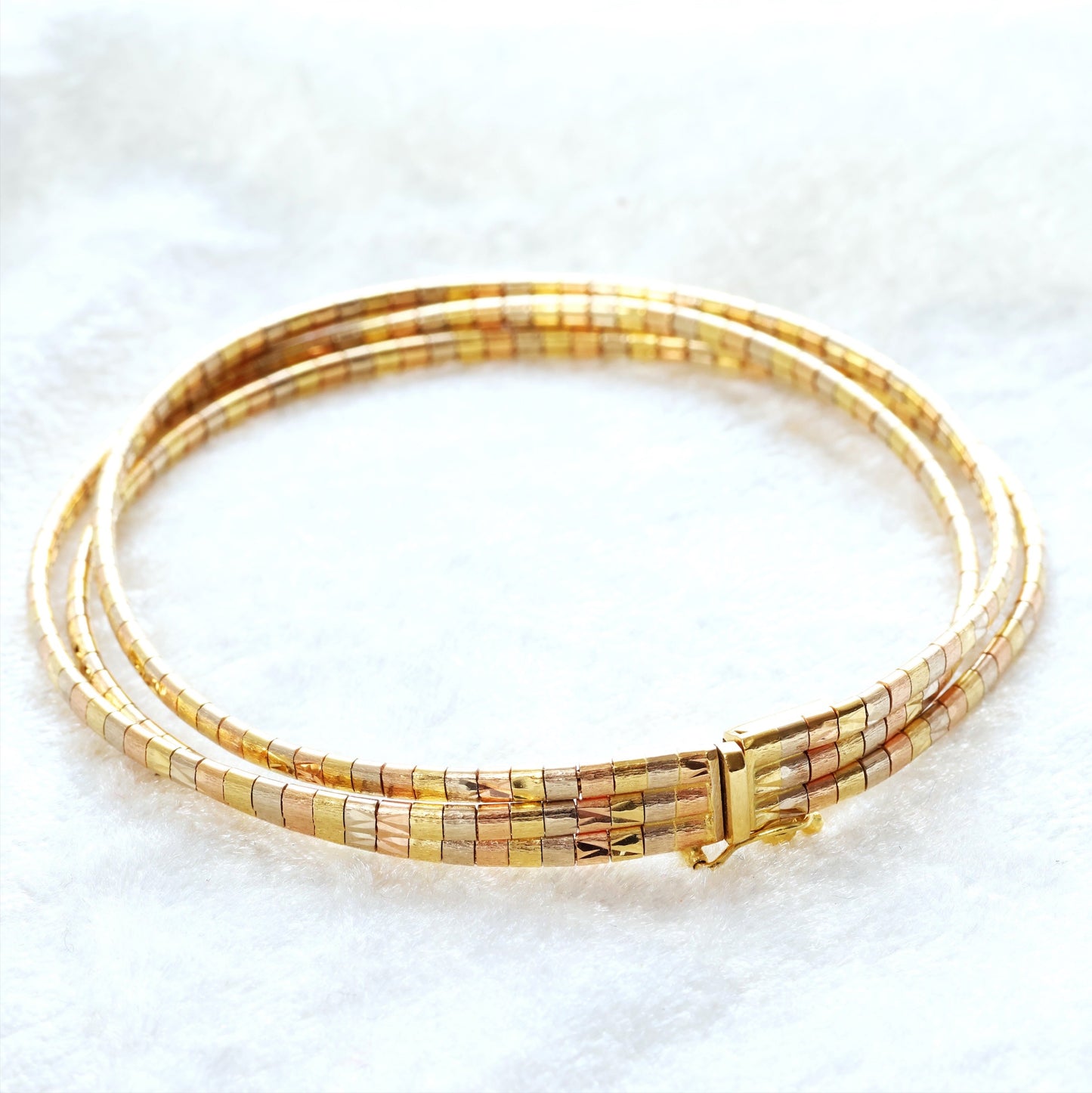 Vintage 1970's Three-Colour Slinky Snake Bracelet