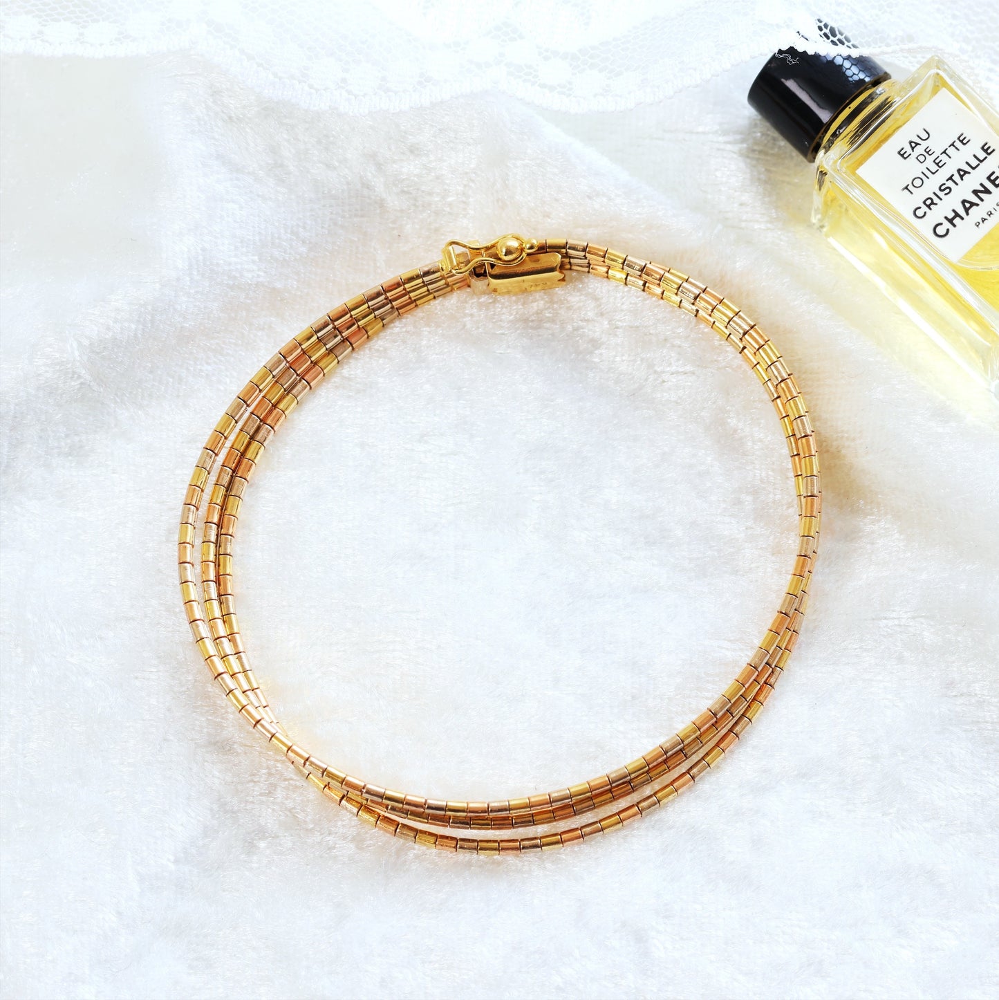 Vintage 1970's Three-Colour Slinky Snake Bracelet
