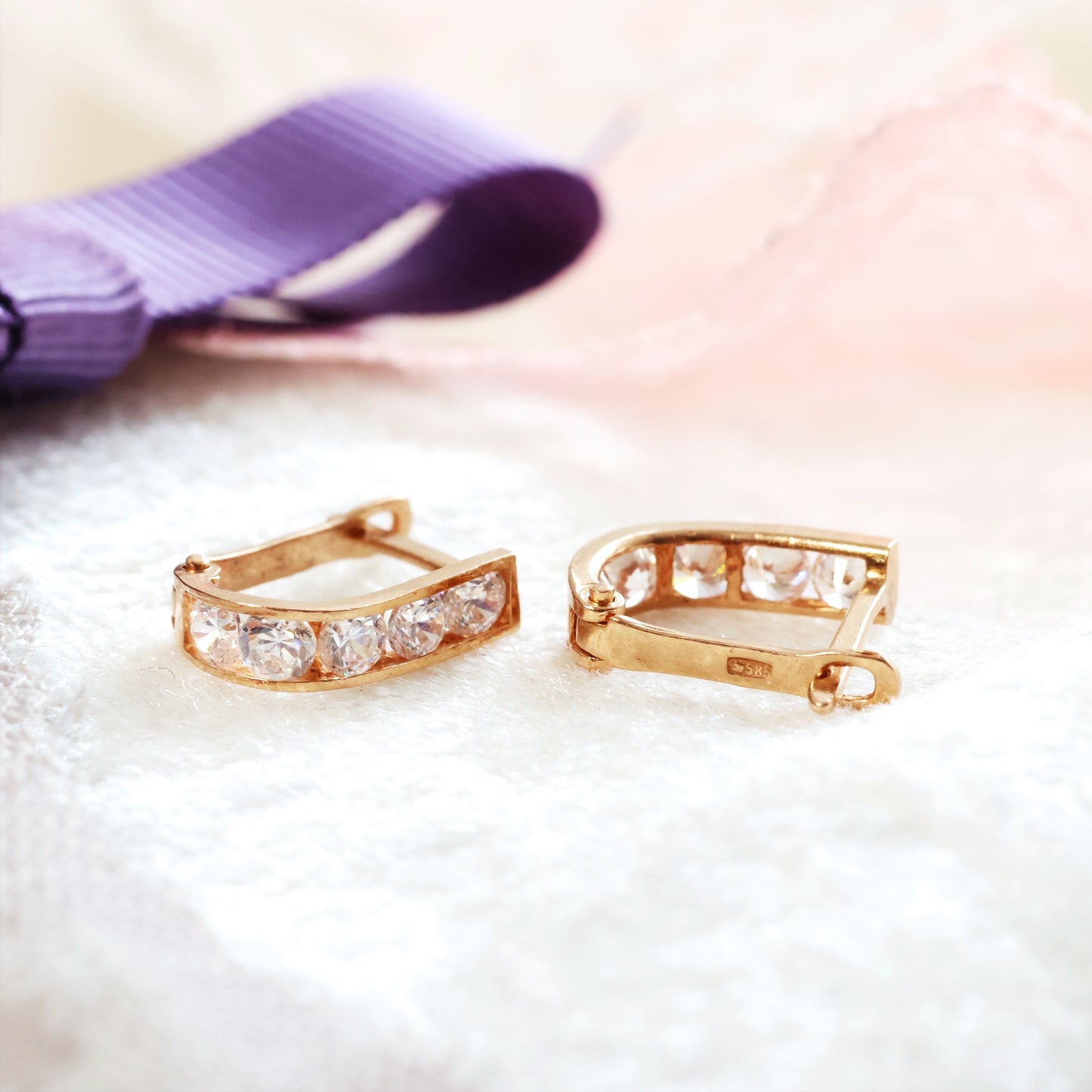 Vintage Sparkle Cubic Zirconia Hoop Earrings