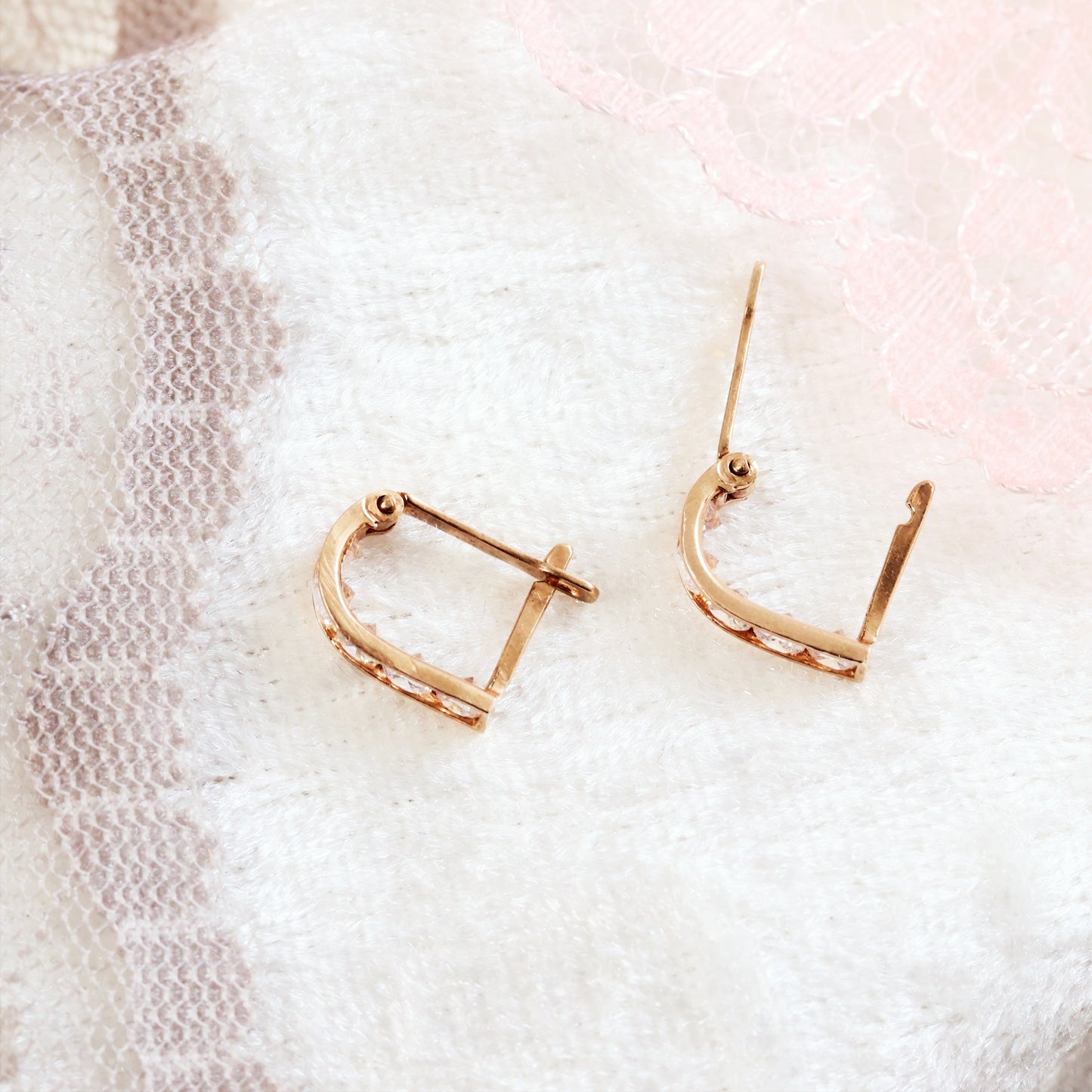 Vintage Sparkle Cubic Zirconia Hoop Earrings