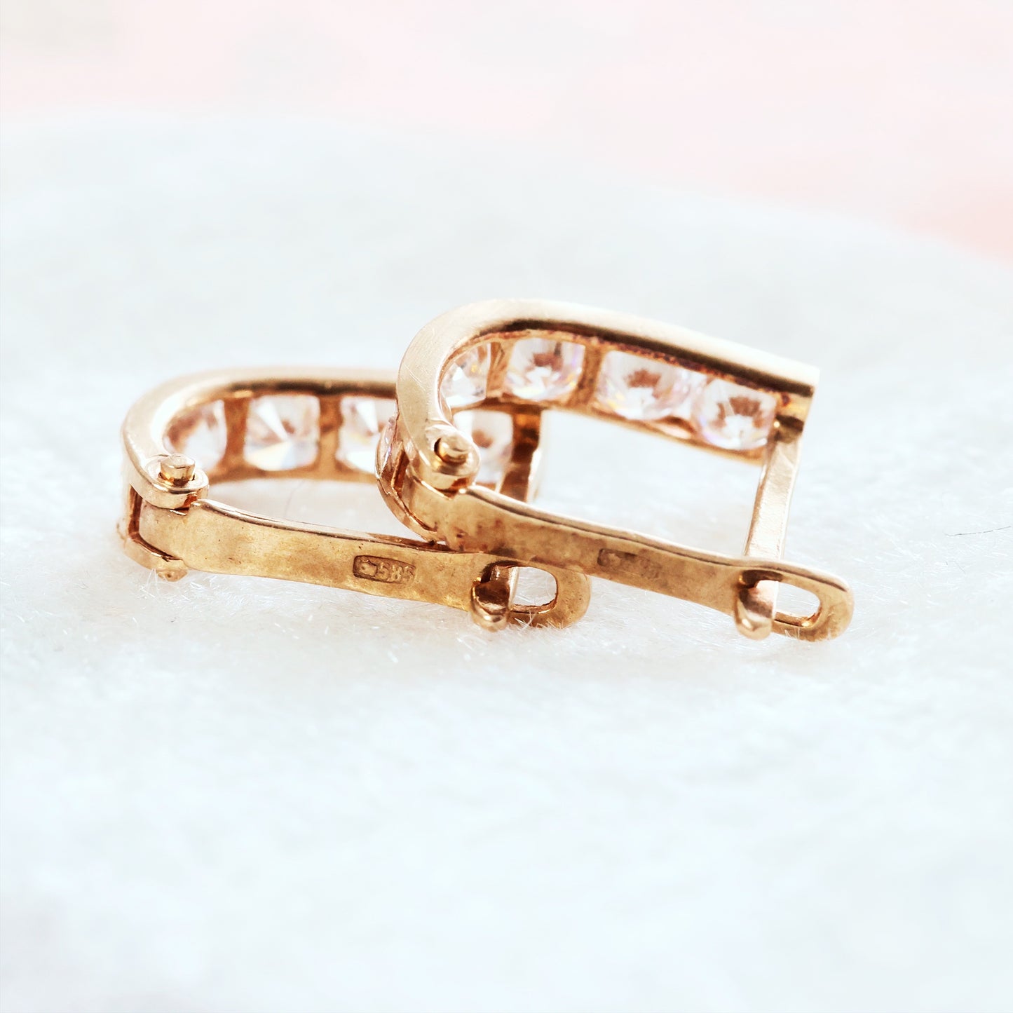 Vintage Sparkle Cubic Zirconia Hoop Earrings