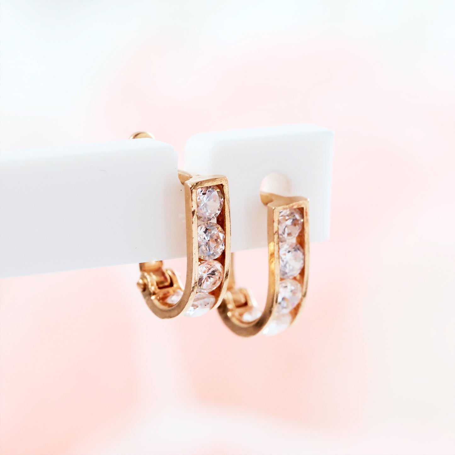 Vintage Sparkle Cubic Zirconia Hoop Earrings