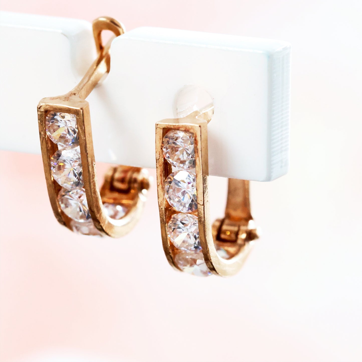 Vintage Sparkle Cubic Zirconia Hoop Earrings