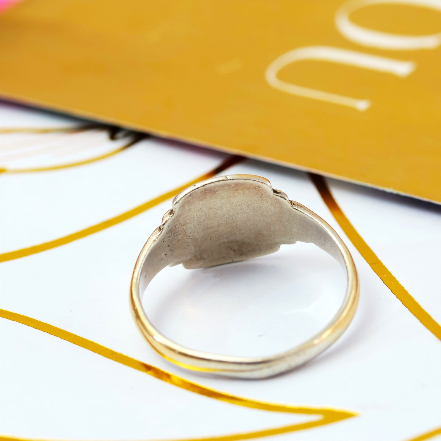 A Vintage Signet Ring in Silver Gilded with 9ct Gold