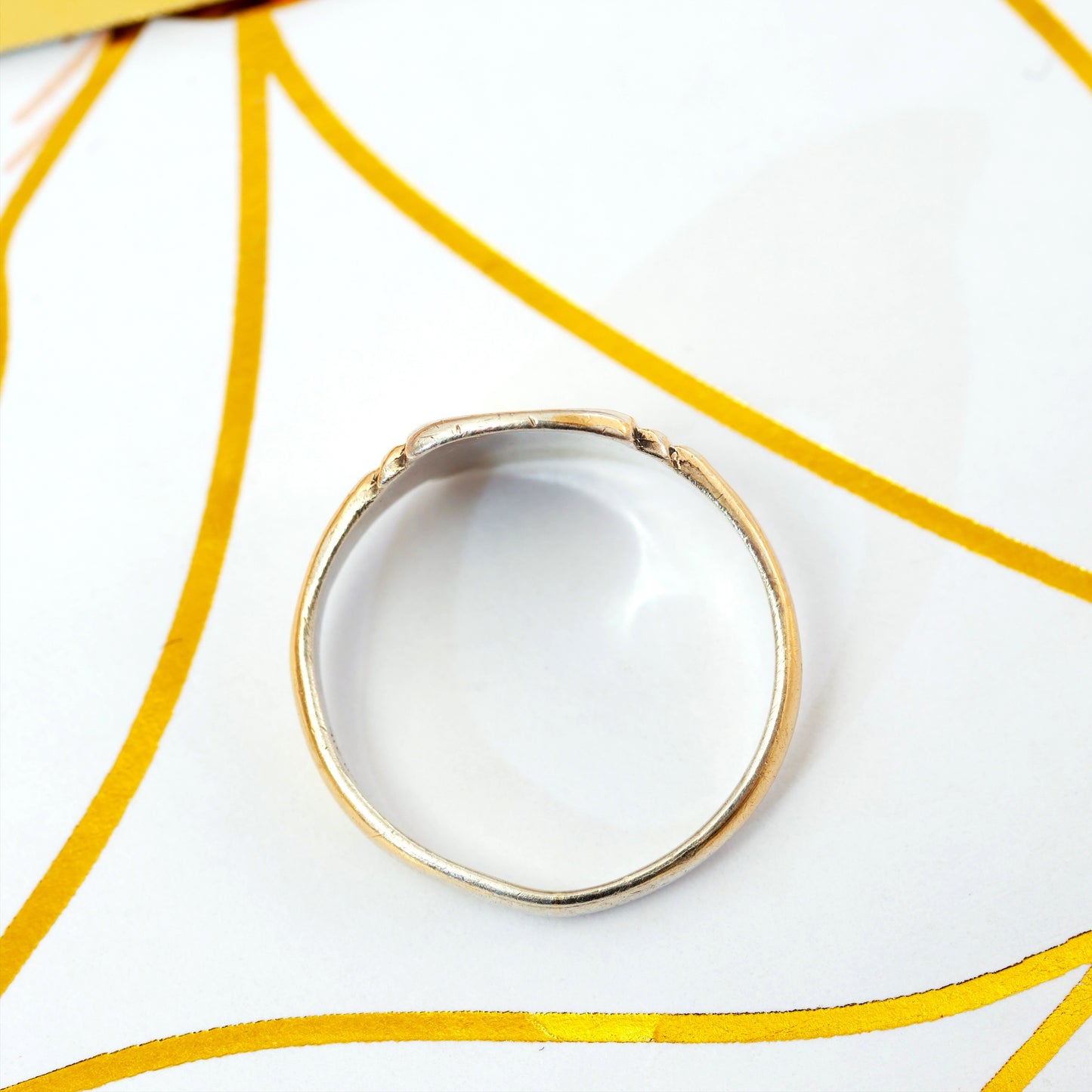 A Vintage Signet Ring in Silver Gilded with 9ct Gold