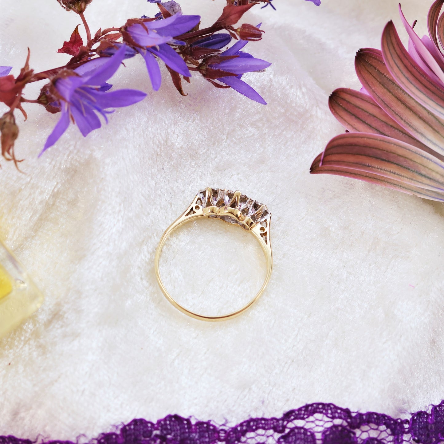 A Cute Vintage Trilogy Diamond Engagement Ring