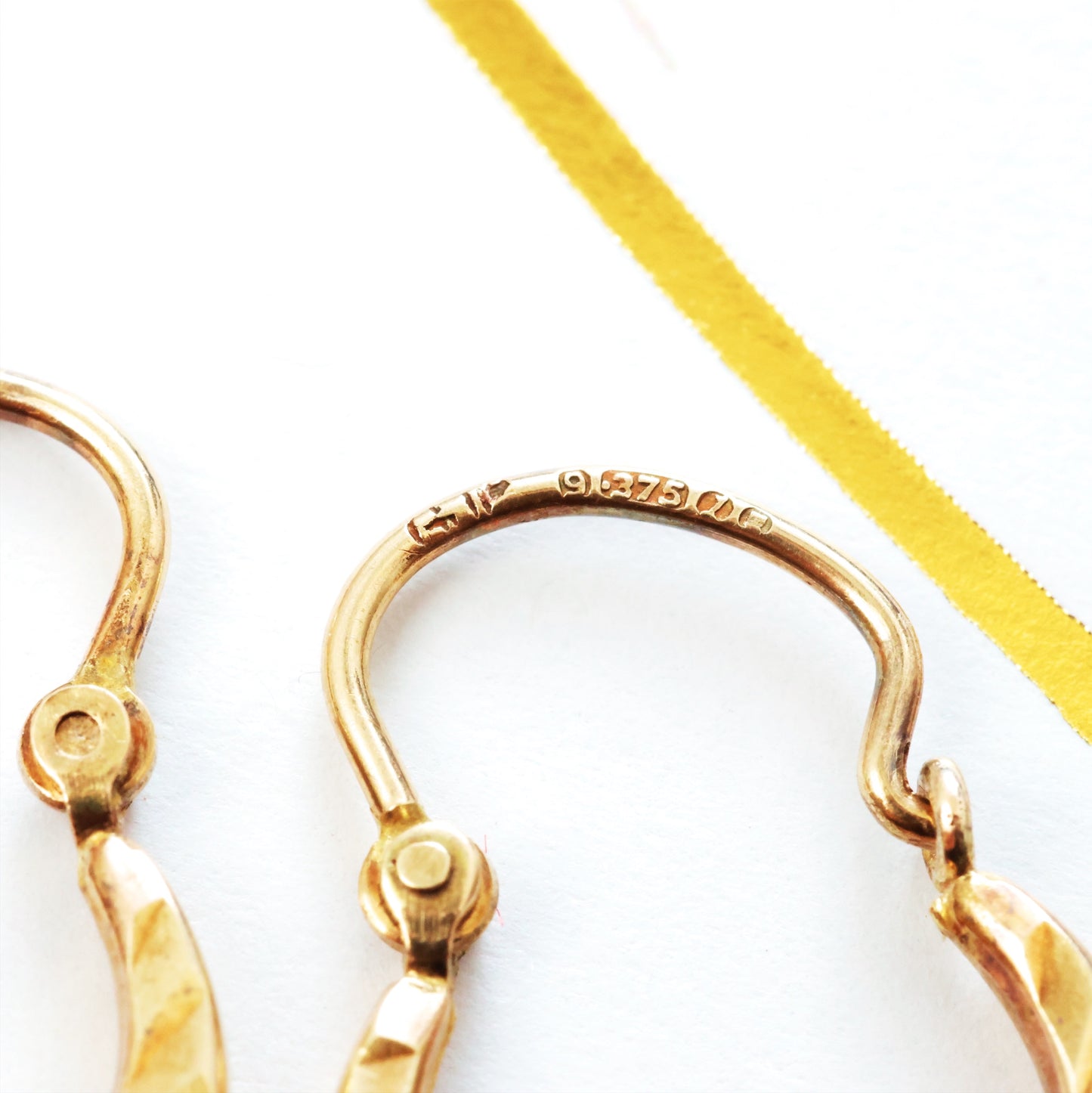 Vintage Date 1966 9ct Gold Hoop Earrings