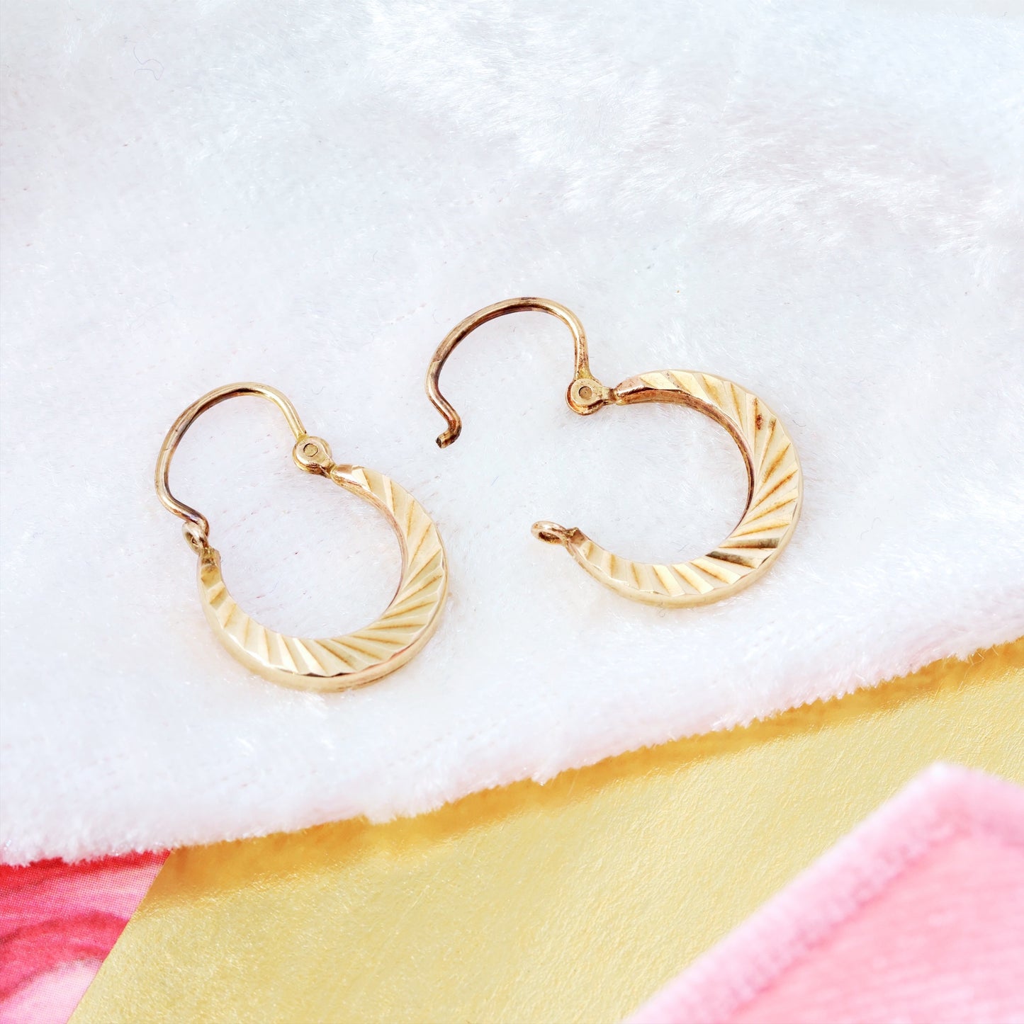 Vintage Date 1966 9ct Gold Hoop Earrings