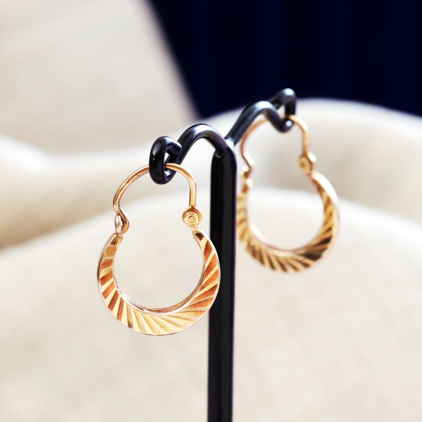 Vintage Date 1966 9ct Gold Hoop Earrings