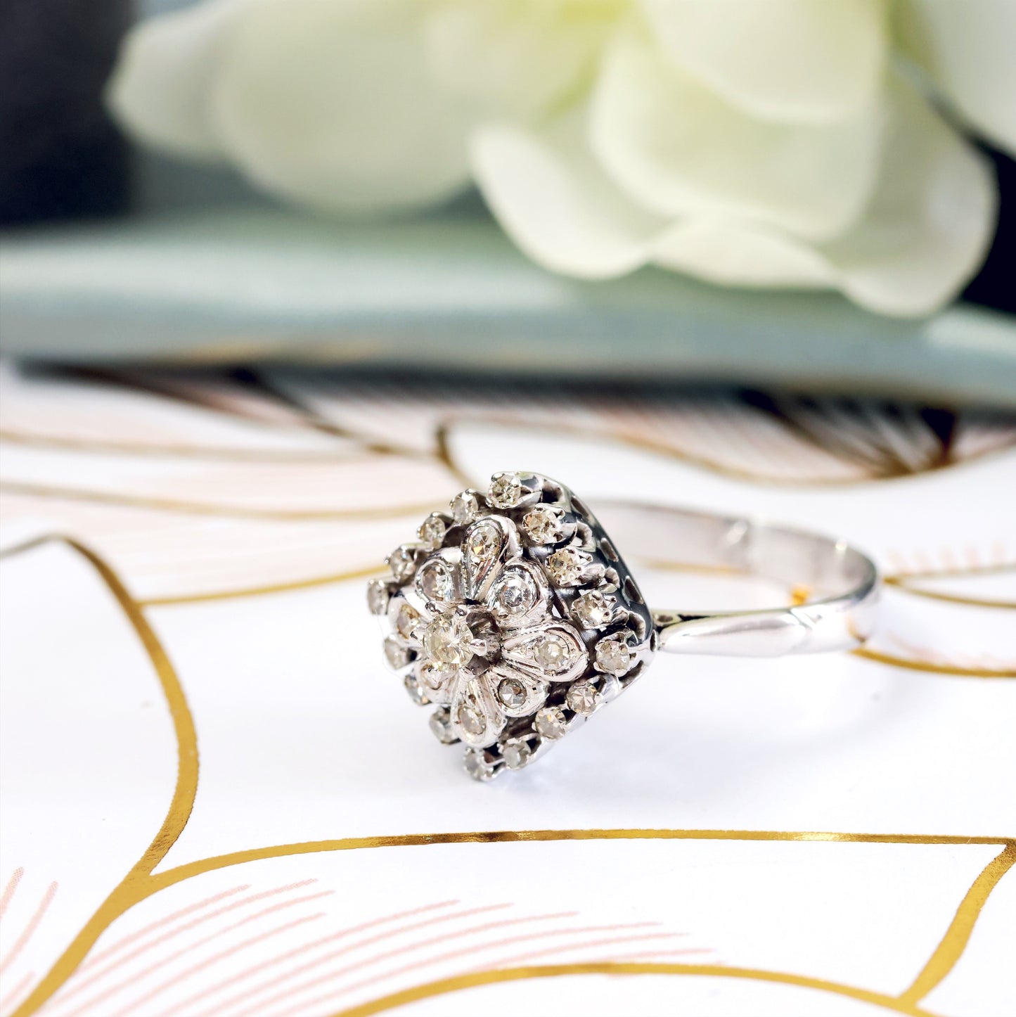 D140-VINTAGE-DIAMOND-CLUSTER-COCKTAIL-WHITE-GOLD-ENGAGEMENT-RING-