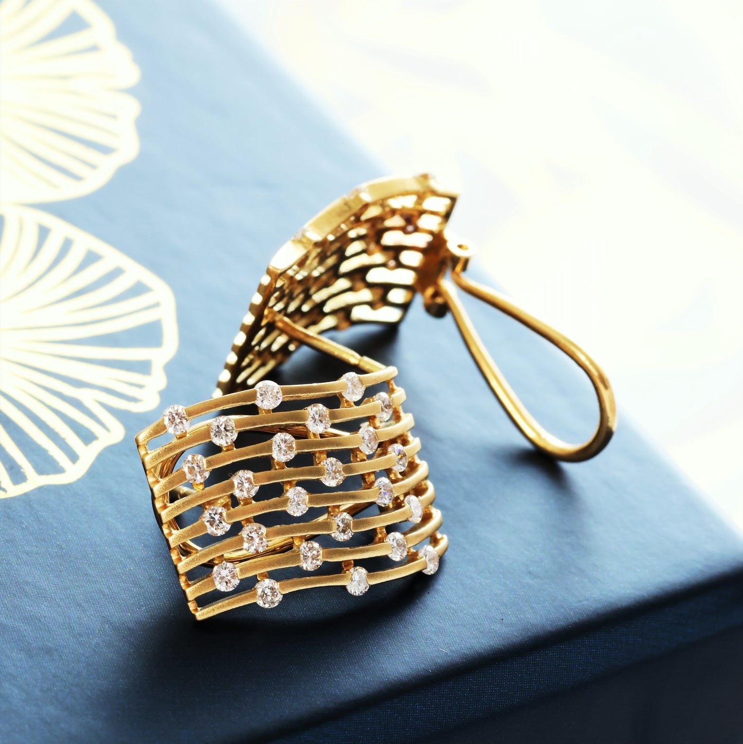Retro Glam 1970's Diamond Earrings