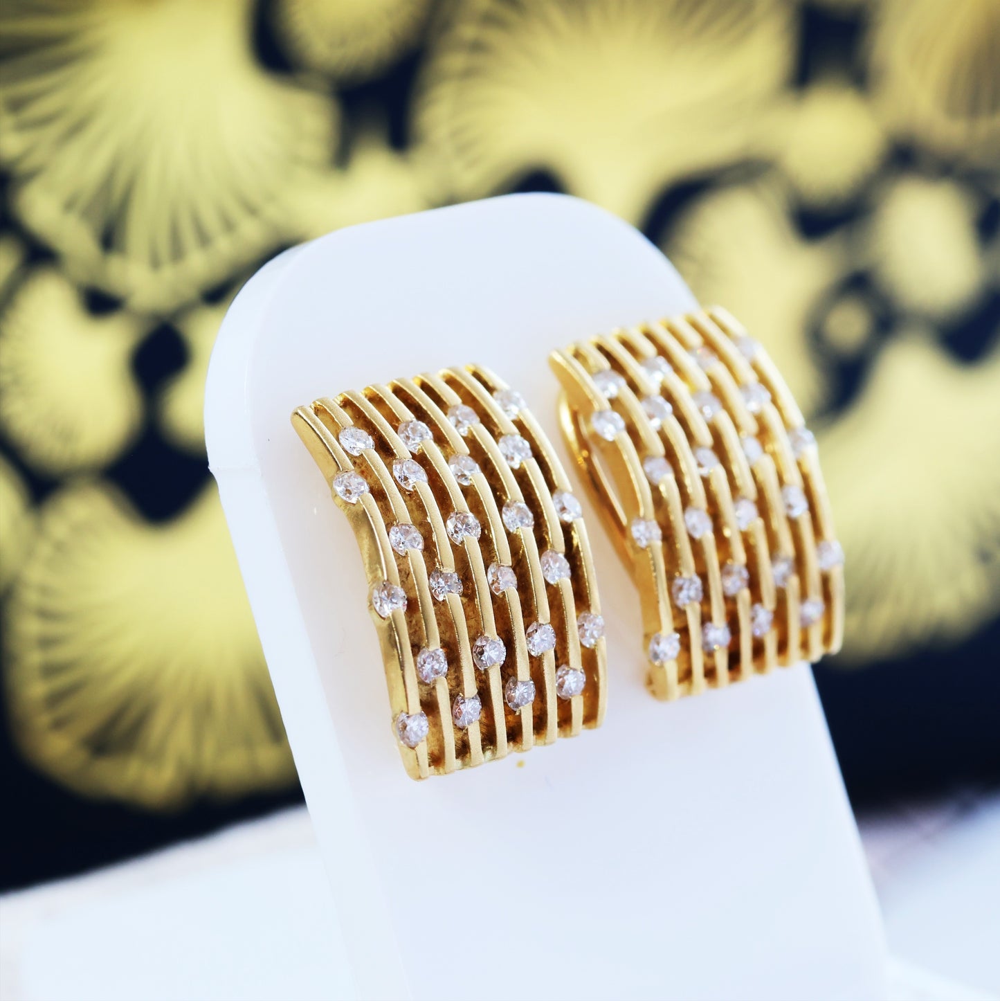Retro Glam 1970's Diamond Earrings