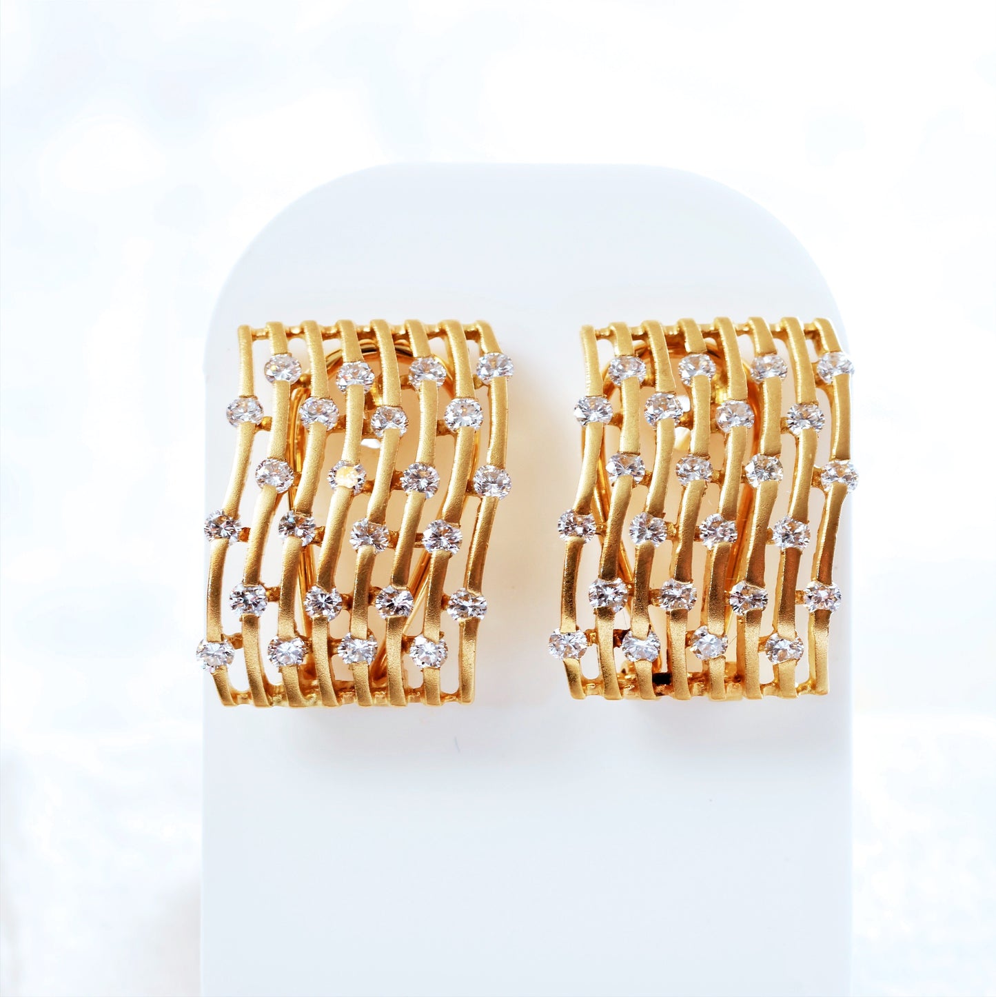 Retro Glam 1970's Diamond Earrings
