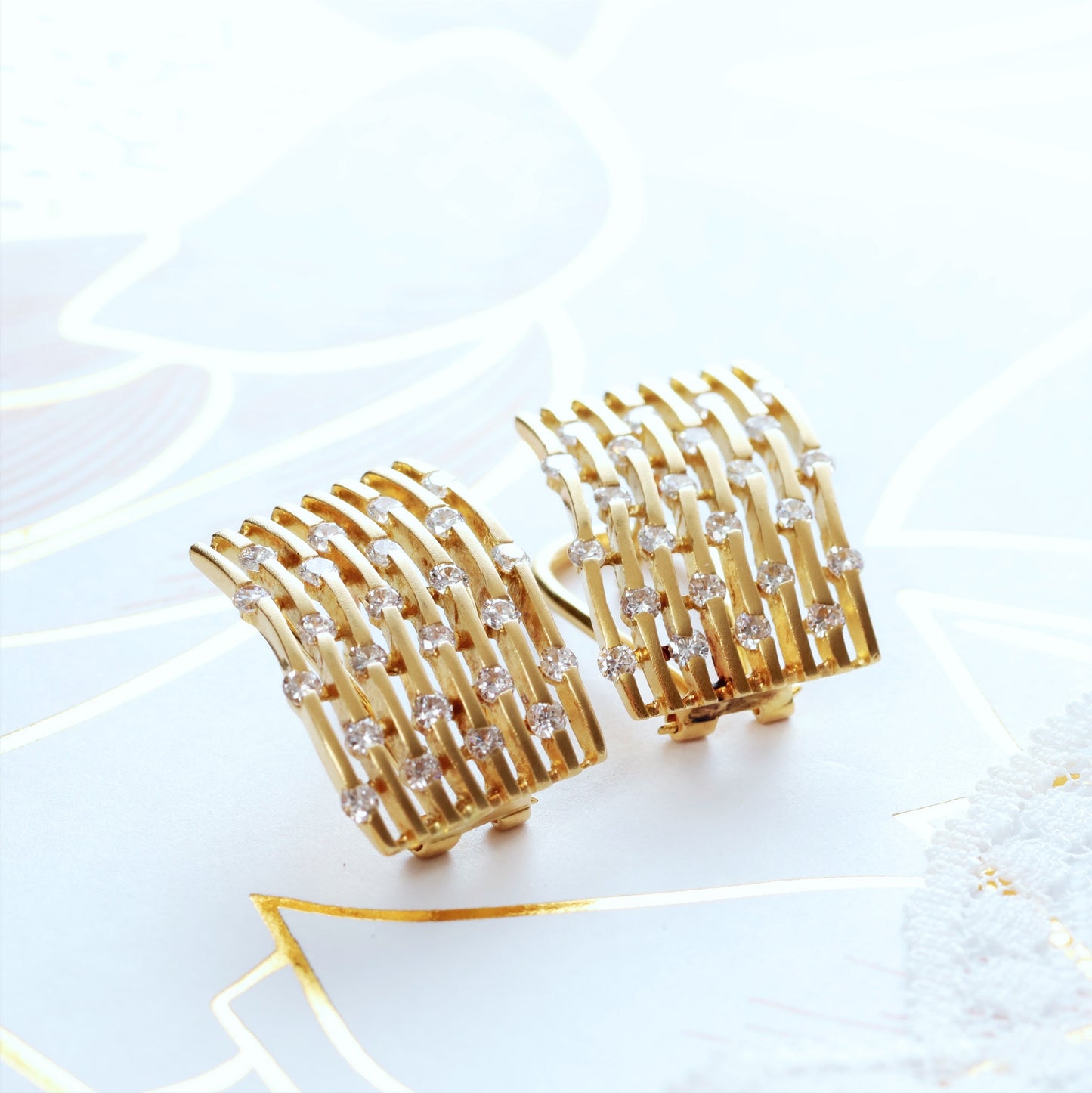 Retro Glam 1970's Diamond Earrings