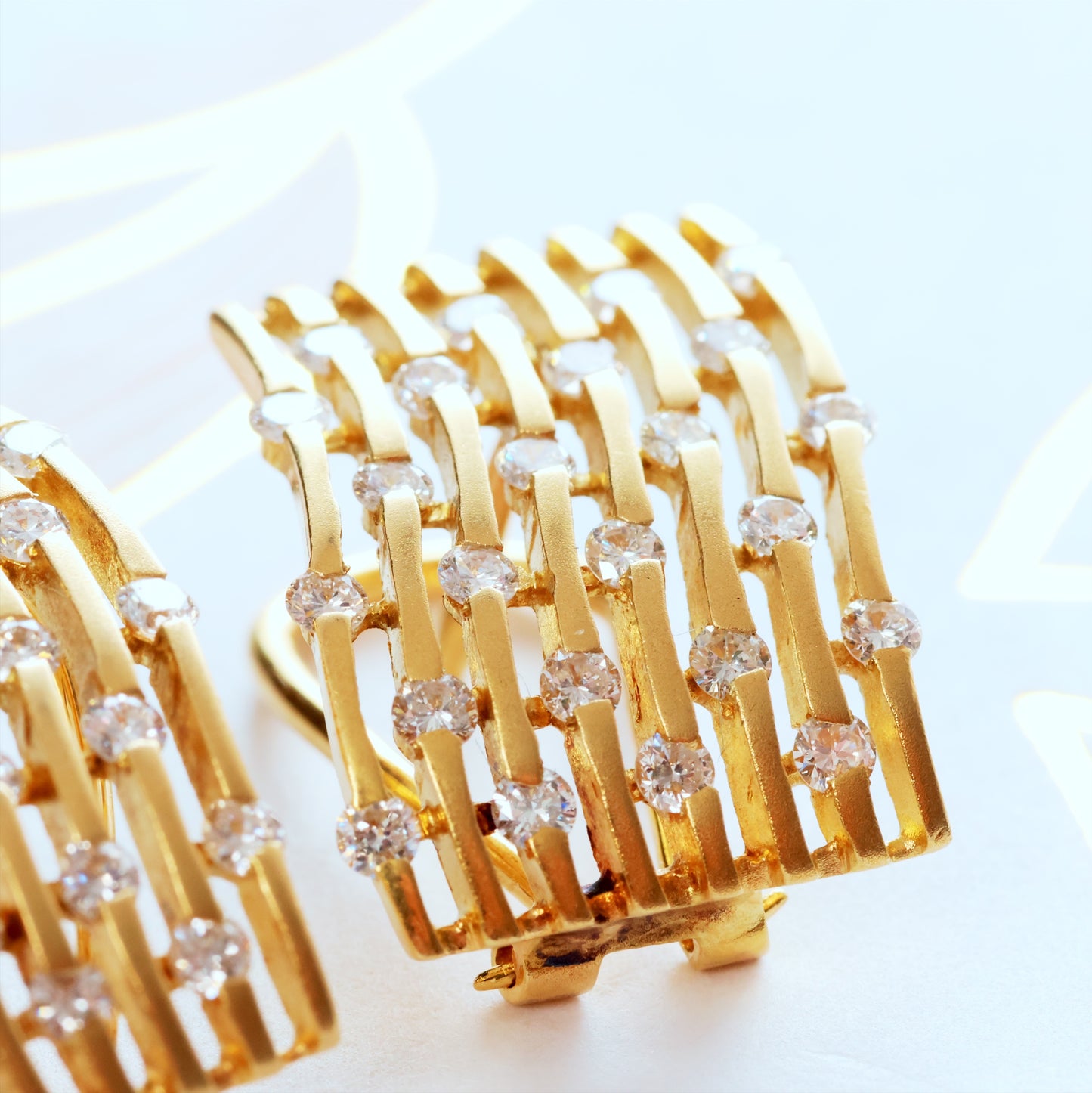Retro Glam 1970's Diamond Earrings