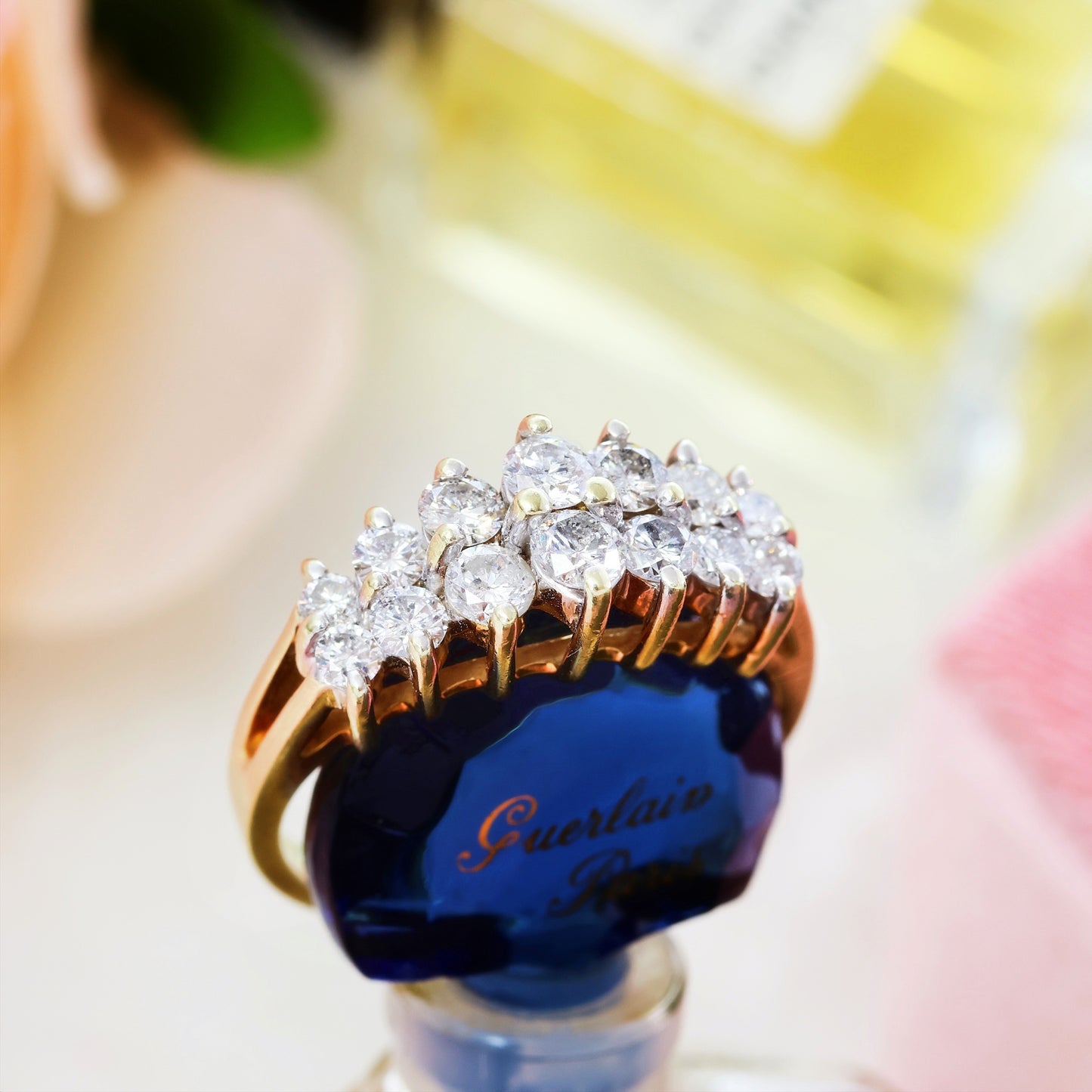 Blazing Vintage Diamond Cocktail Ring