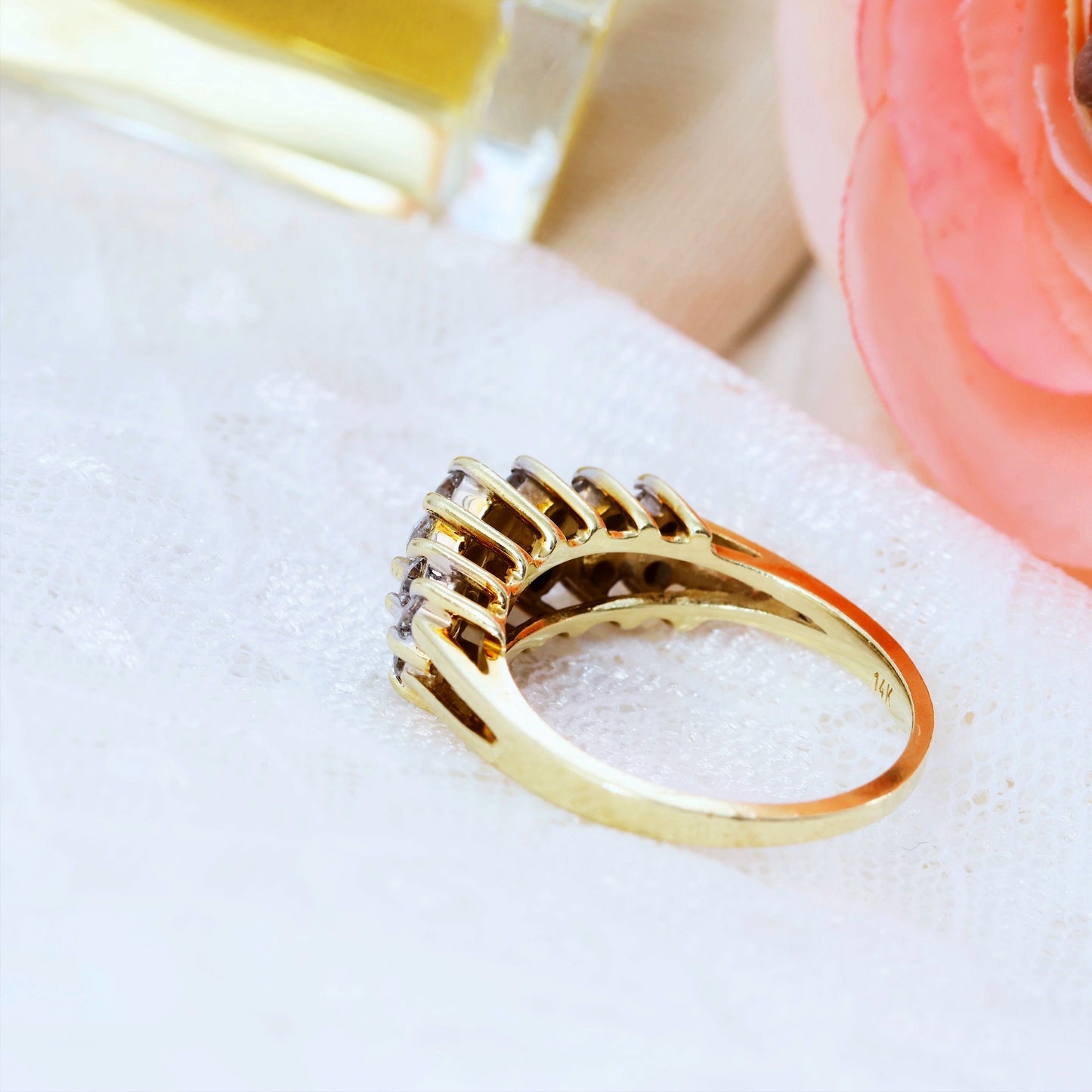 Blazing Vintage Diamond Cocktail Ring