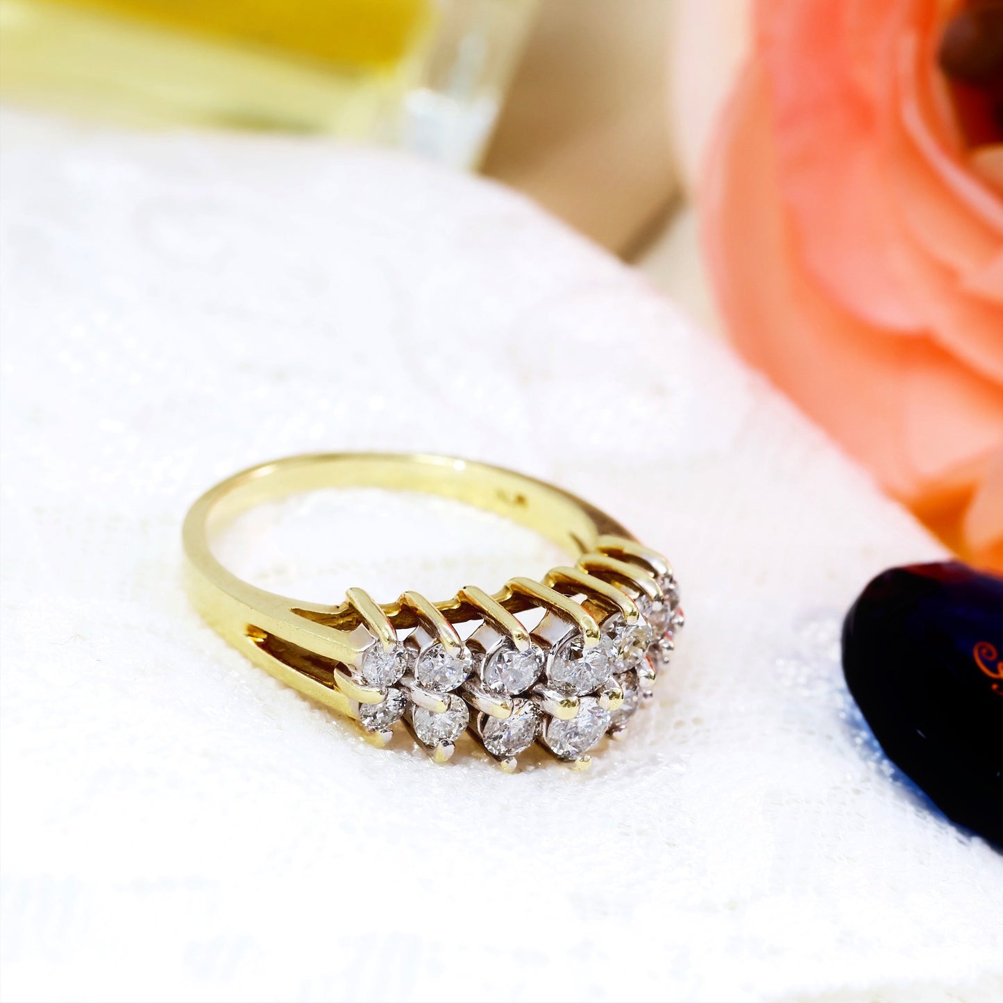 Blazing Vintage Diamond Cocktail Ring