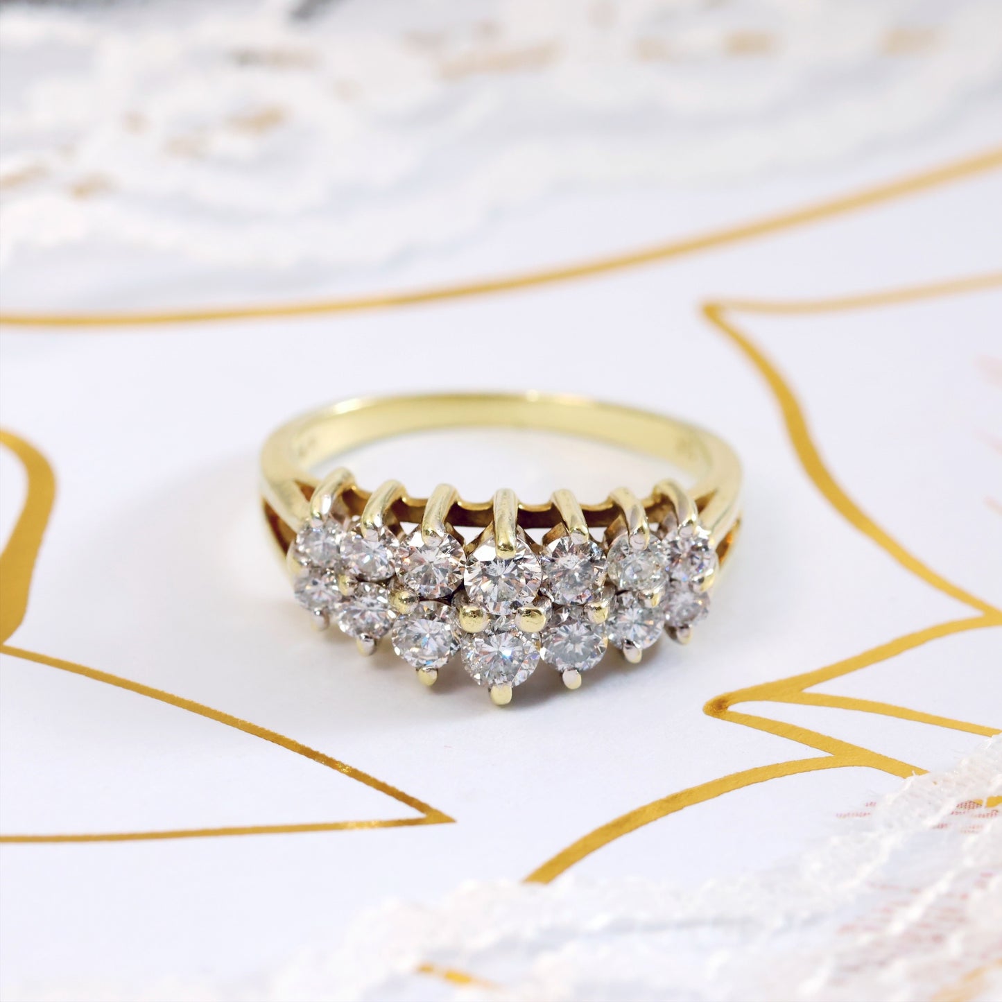 Blazing Vintage Diamond Cocktail Ring