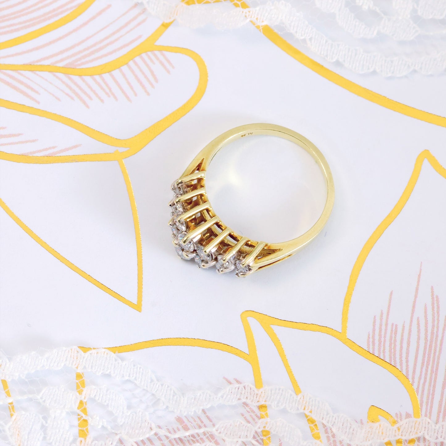 Blazing Vintage Diamond Cocktail Ring