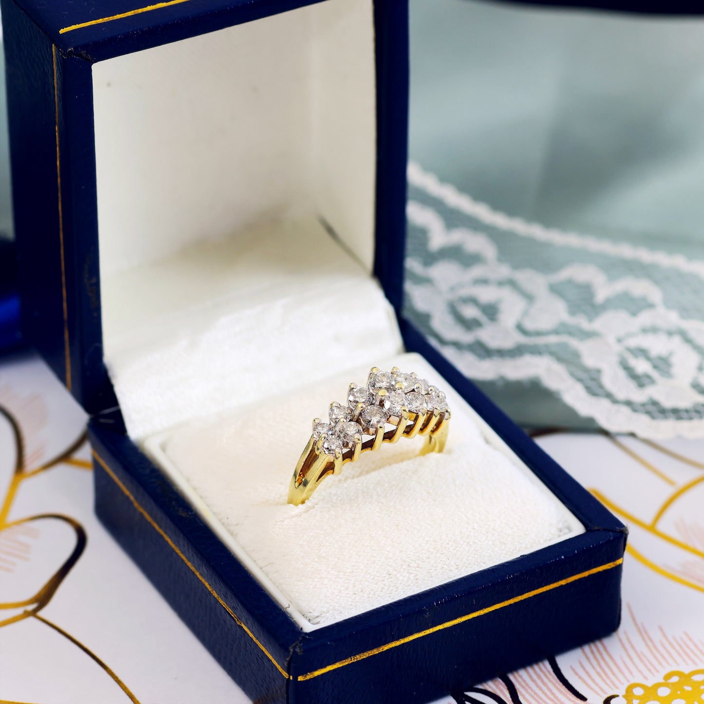Blazing Vintage Diamond Cocktail Ring