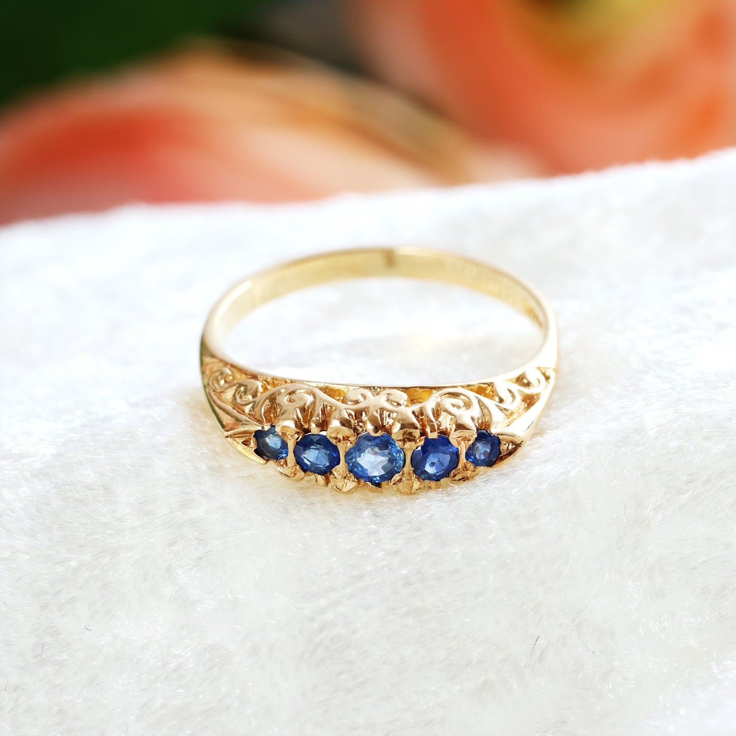 Vintage Victorian Style Sapphire Filigree Ring