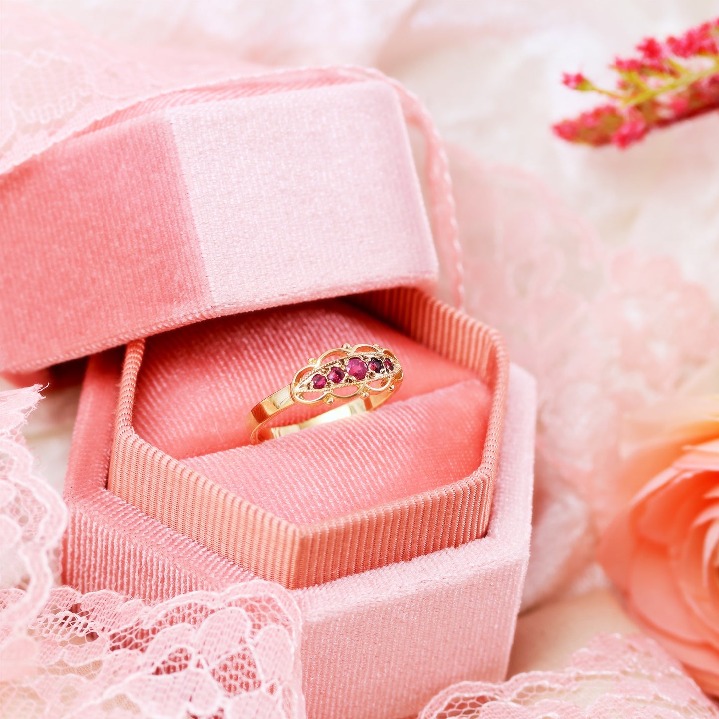 Pretty Vintage Date 1996 Ruby Ring
