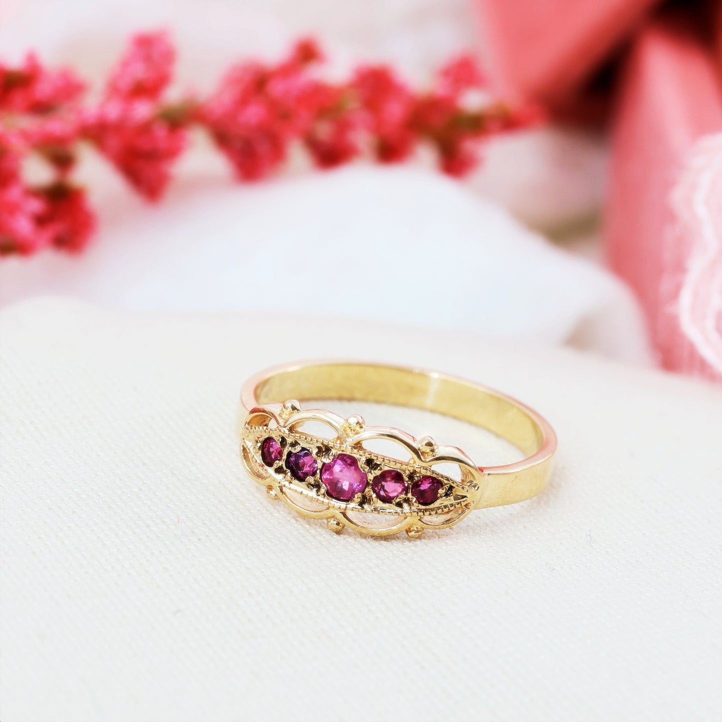 Pretty Vintage Date 1996 Ruby Ring