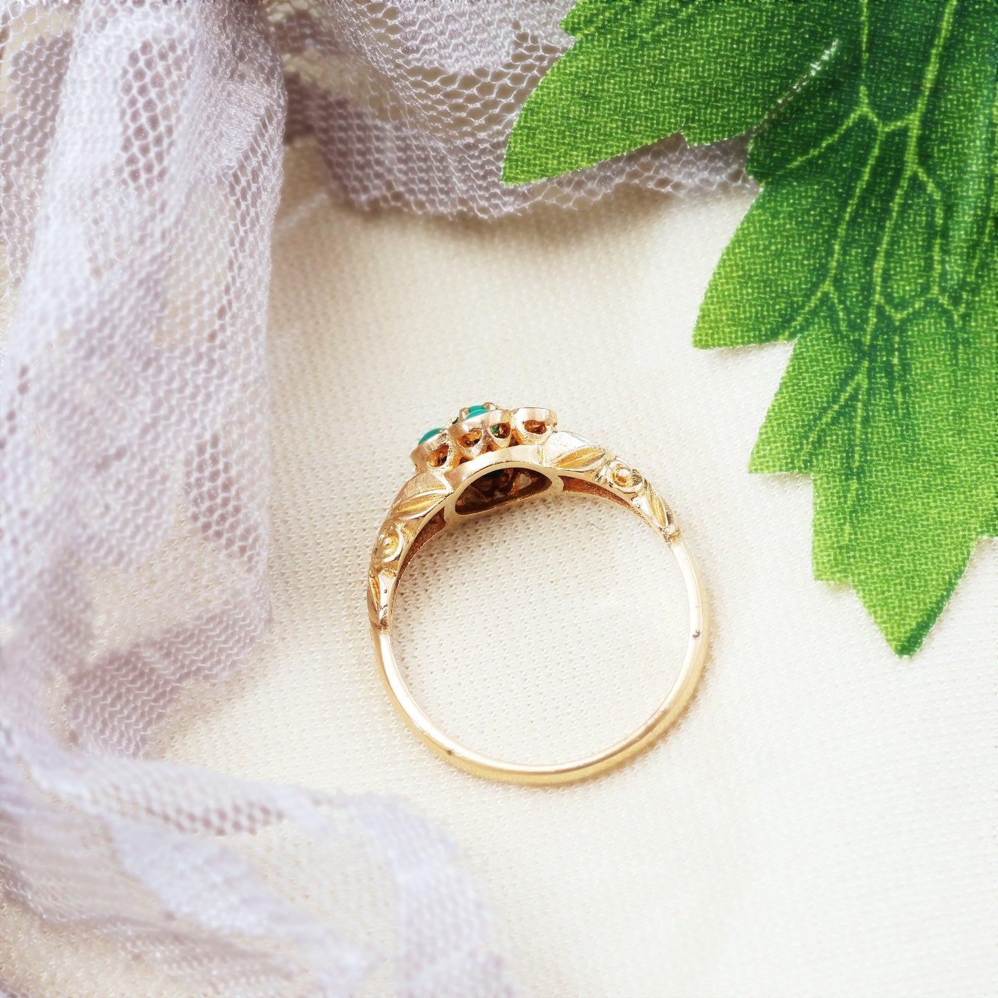 Vintage Victoriana Turquoise Flower Ring