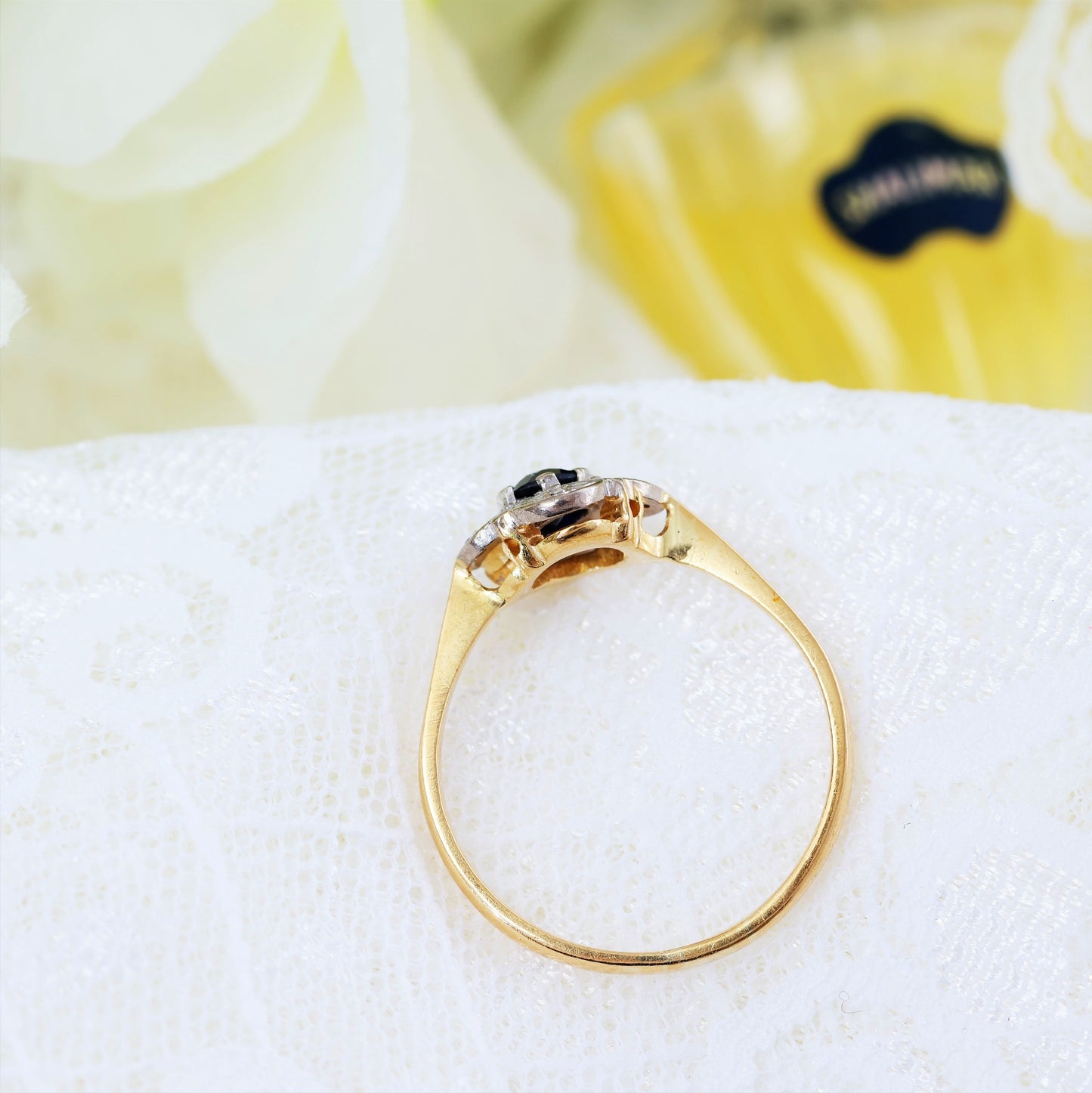 Vintage Art Deco Sapphire & Diamond Cluster Ring