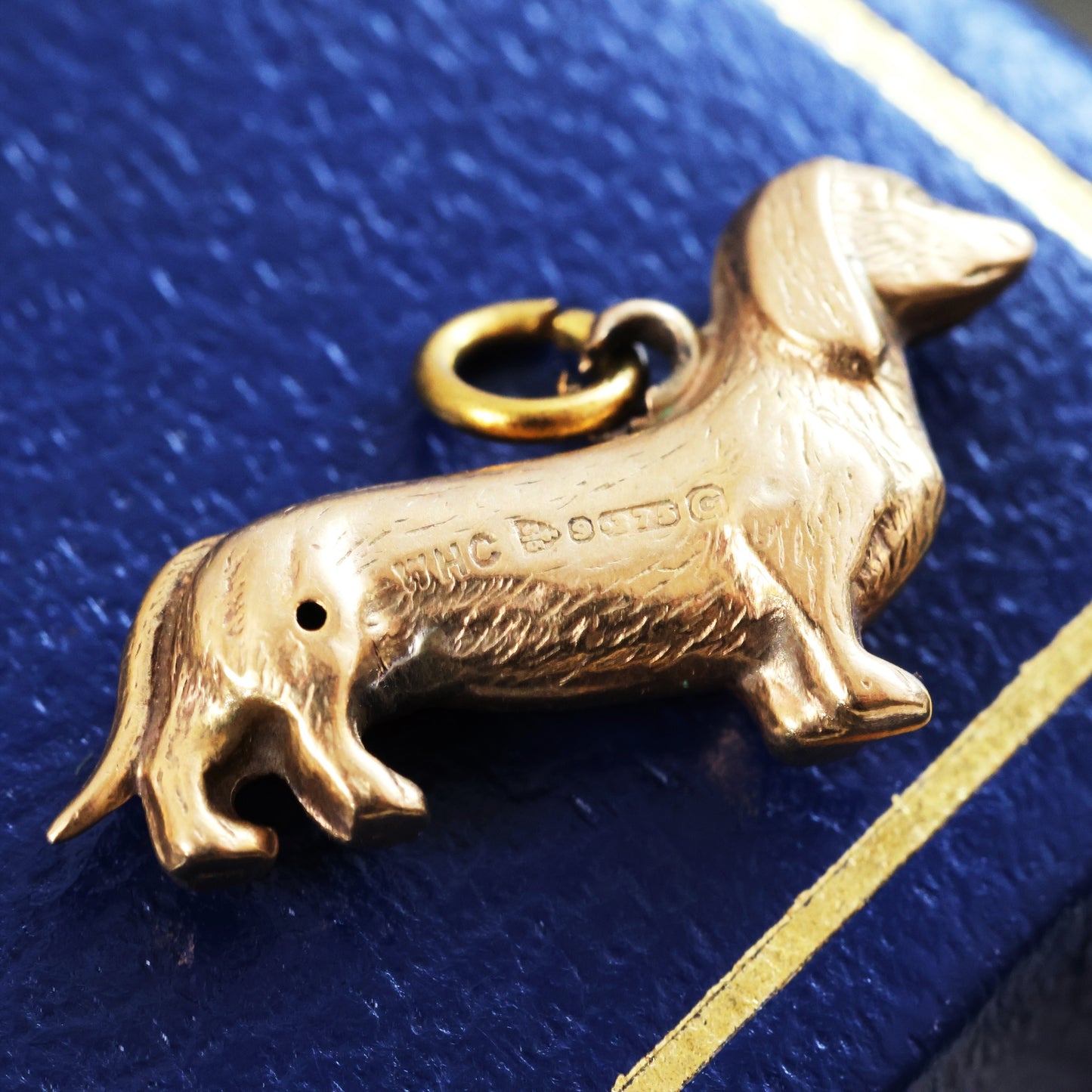 Vintage Date 1957 9ct Gold Daschund Charm