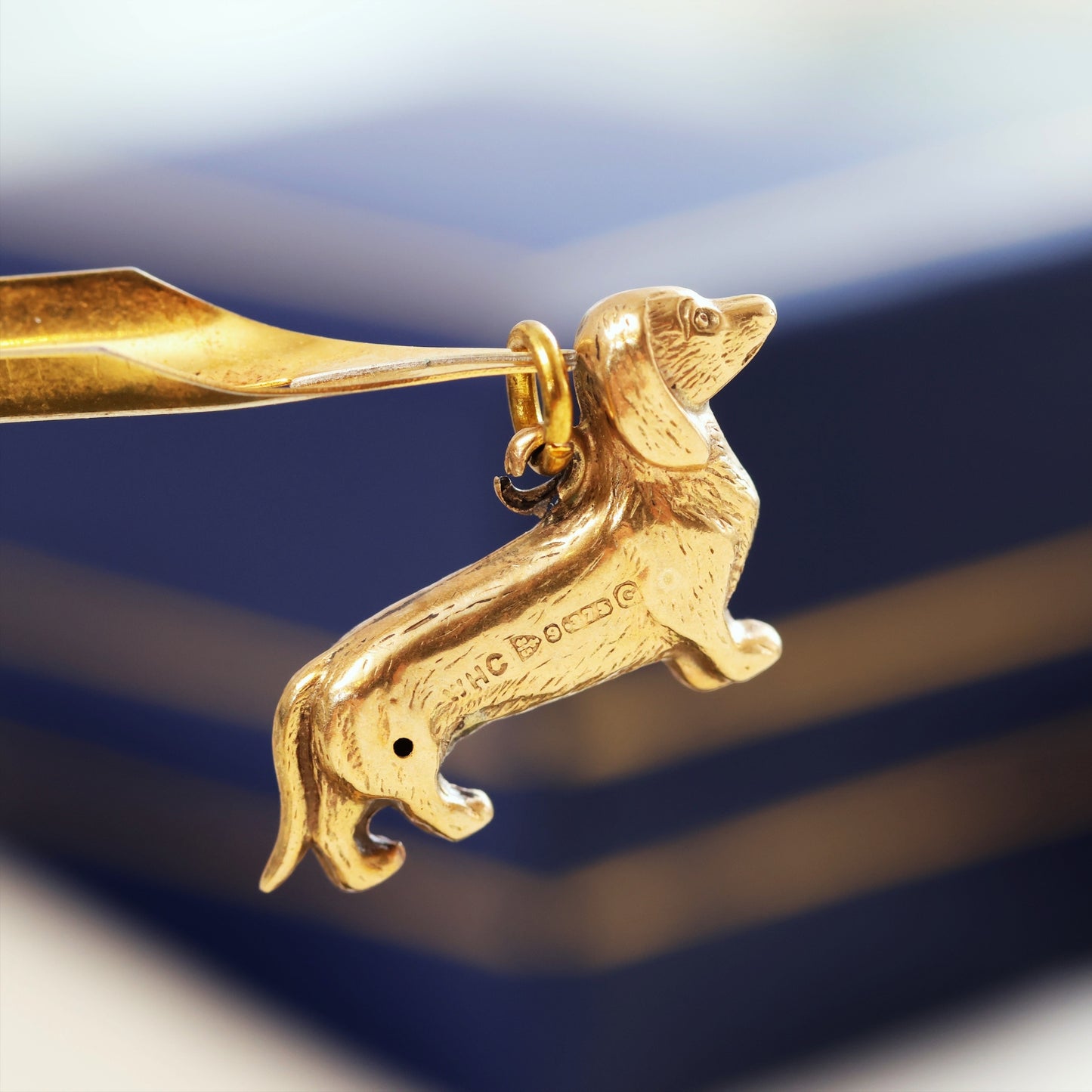 Vintage Date 1957 9ct Gold Daschund Charm
