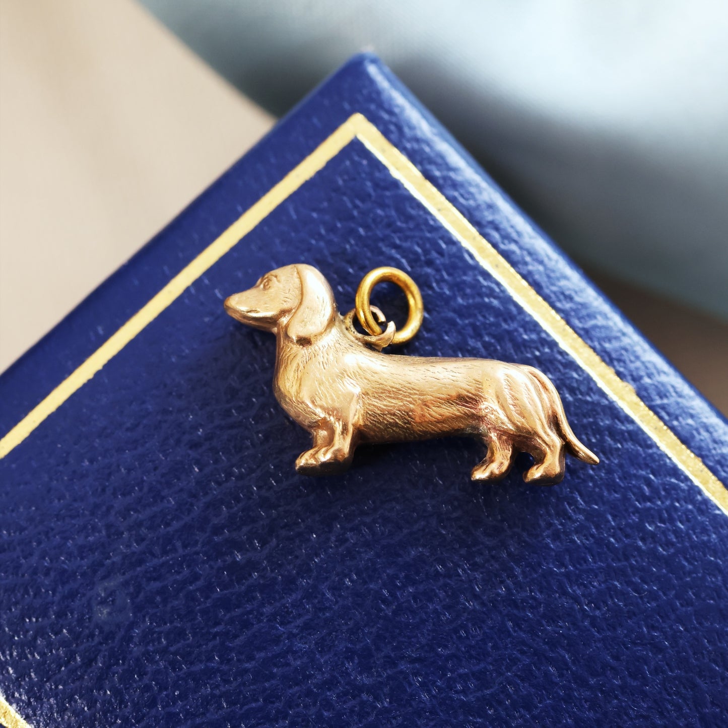 Vintage Date 1957 9ct Gold Daschund Charm