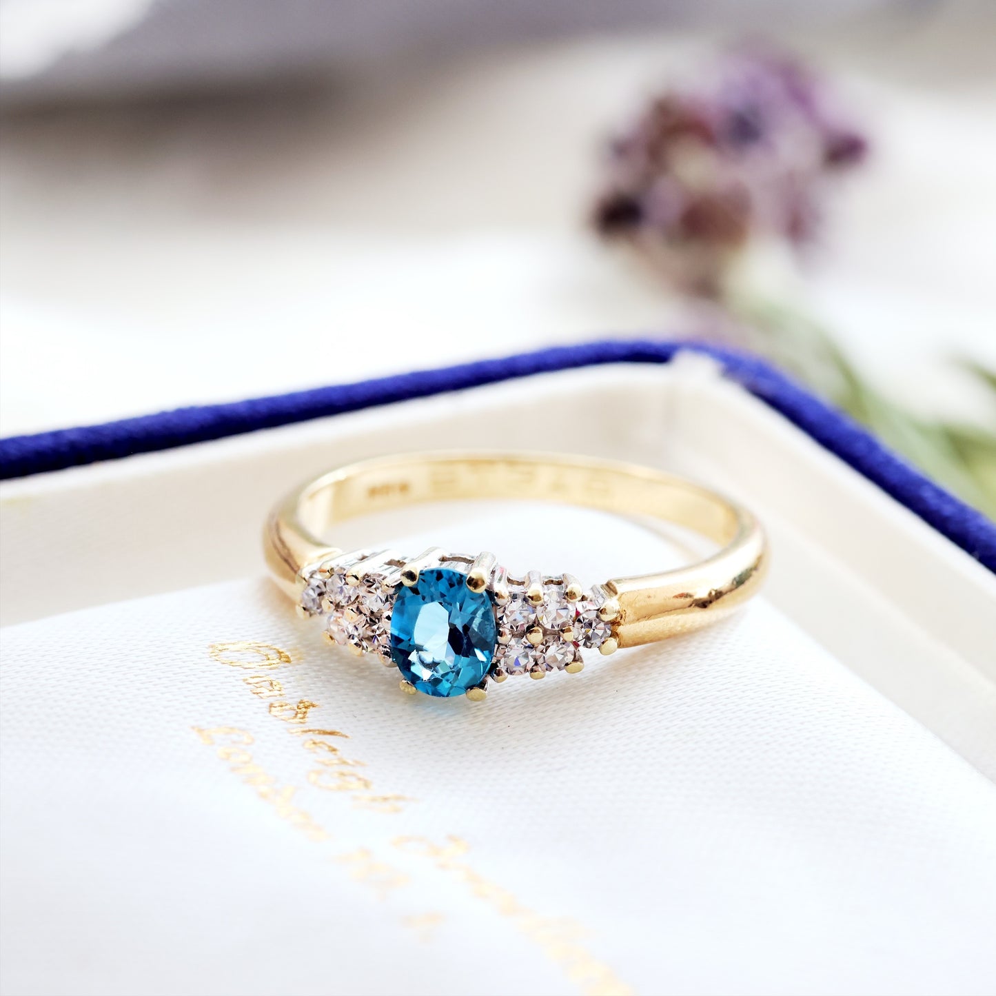 D158-VINTAGE-DIAMOND-ENGAGEMENT-BLUE-TOPAZ-TRILOGY-RING-GOLD-04