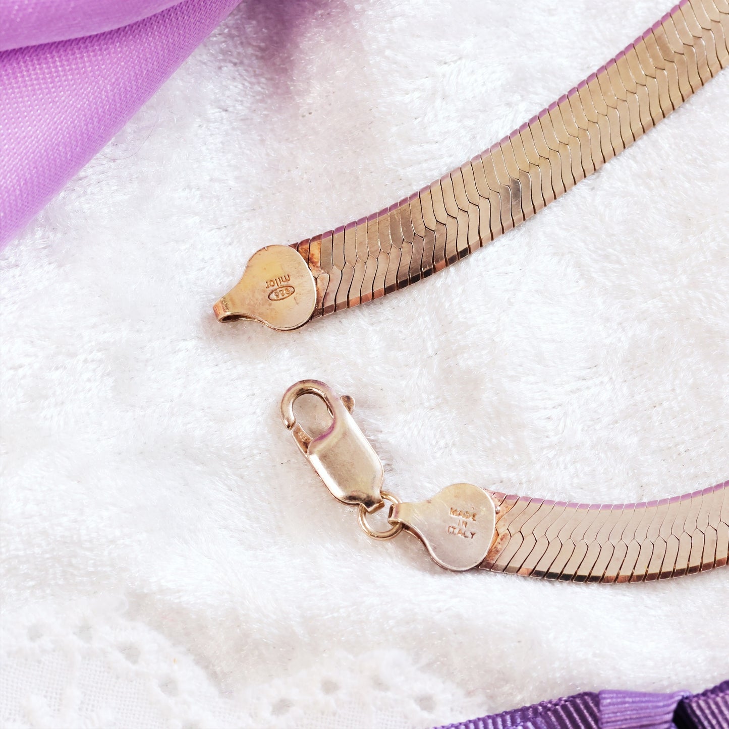 Vintage Date 1978 Milor Reversible Snake Chain