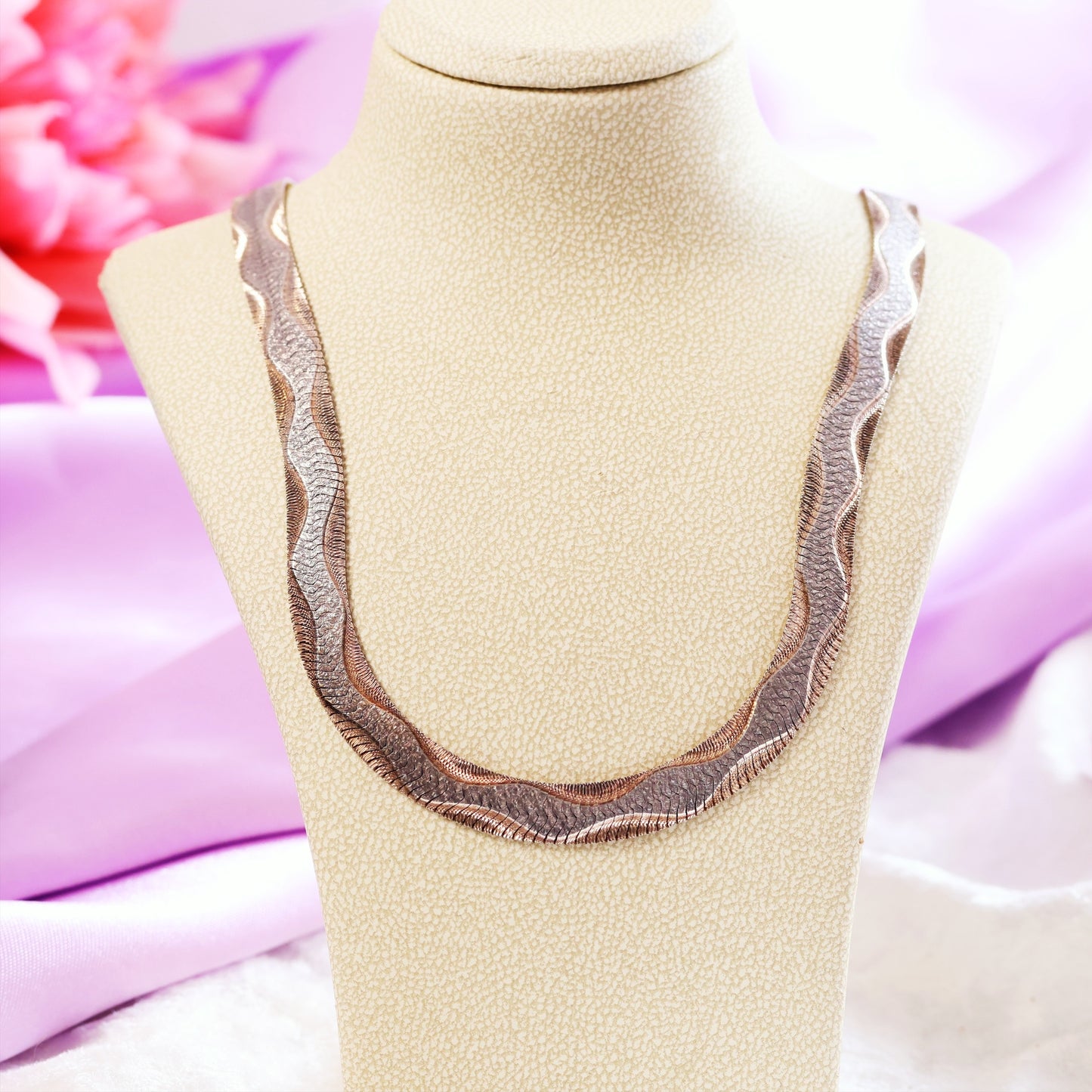 Vintage Date 1978 Milor Reversible Snake Chain