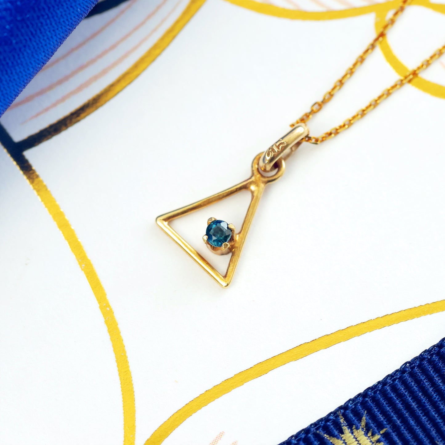 Dinky Minimalist Sapphire Birthstone Pendant