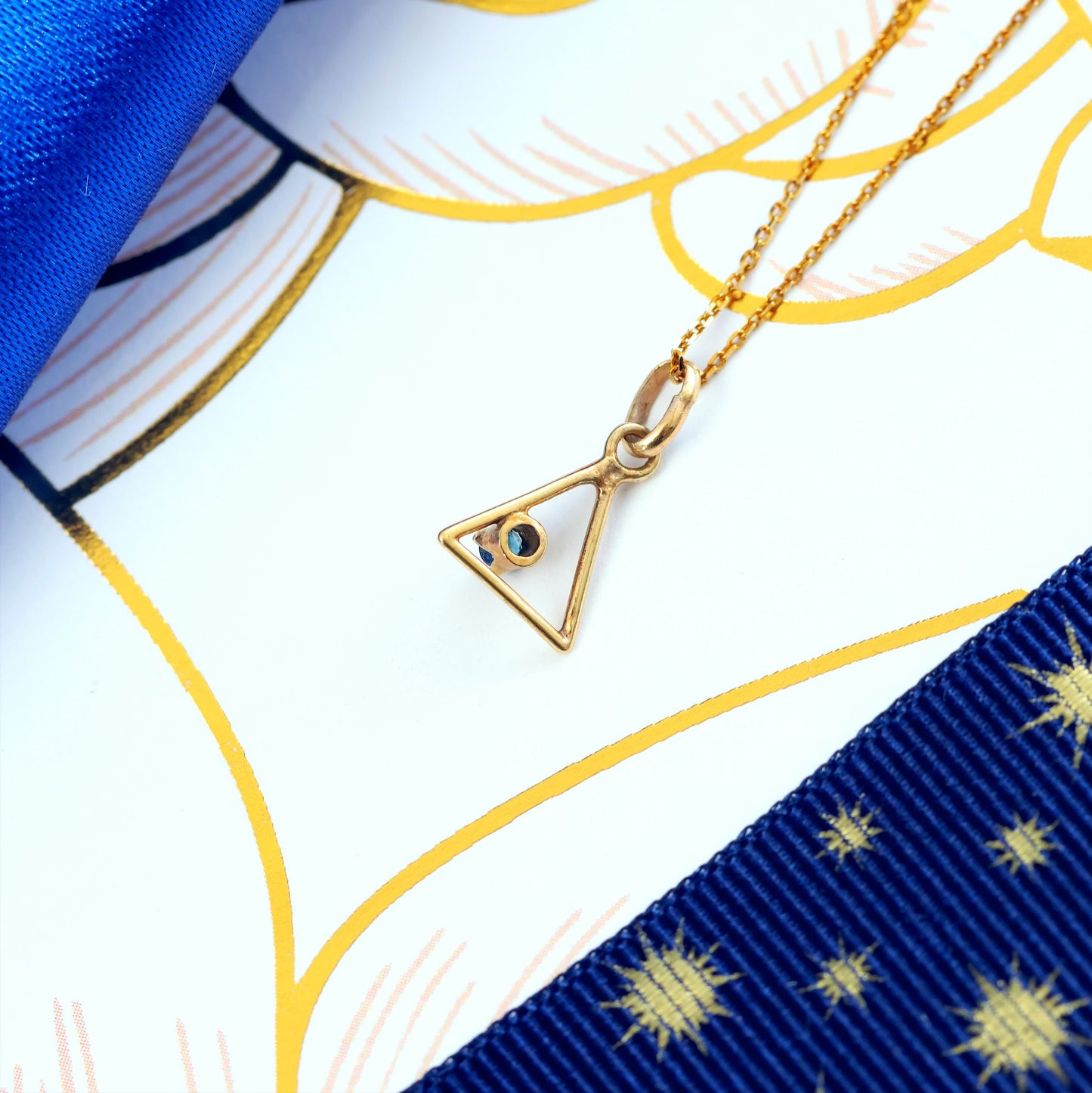 Dinky Minimalist Sapphire Birthstone Pendant