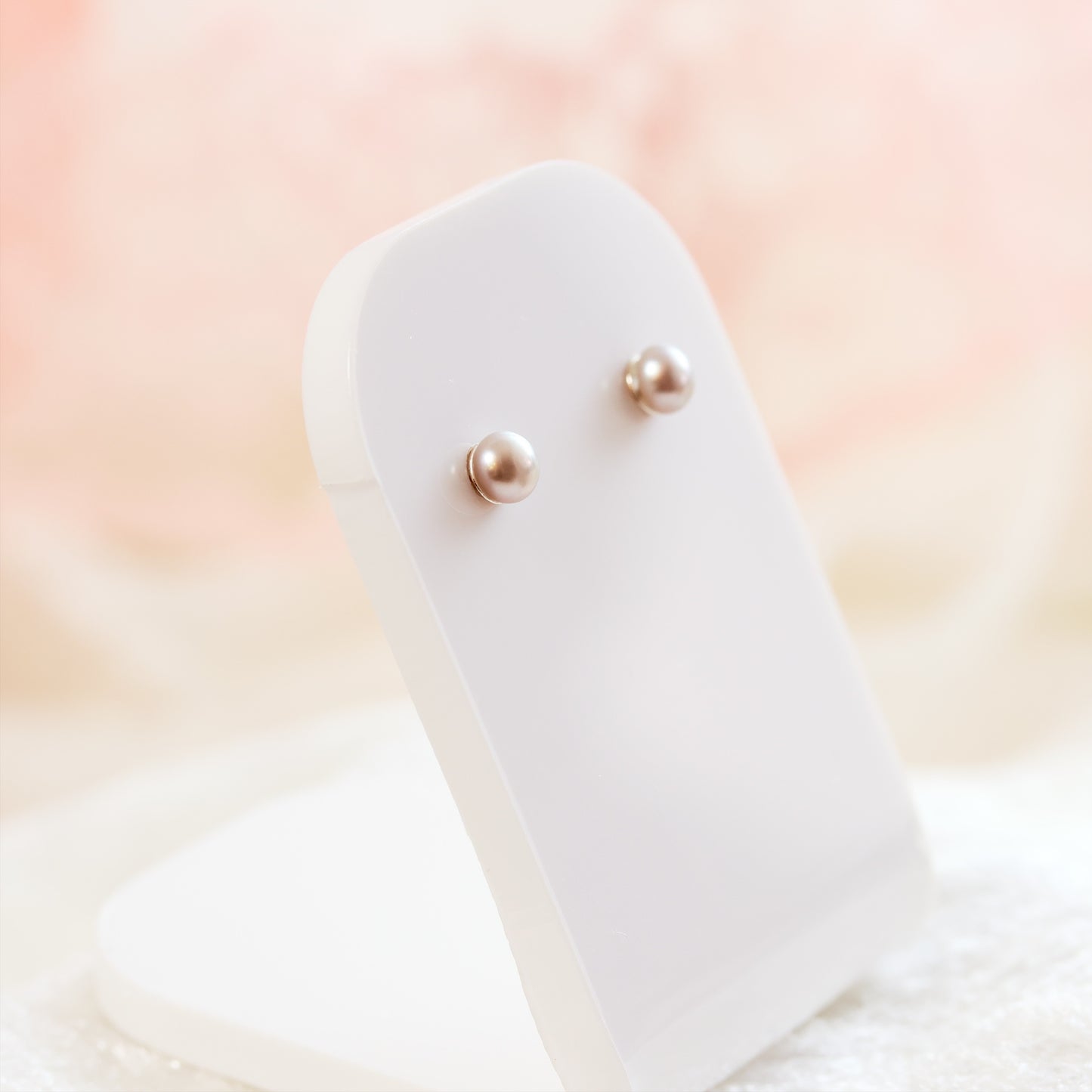 Tiny Vintage Silver/Grey Freshwater Pearl Stud Earrings