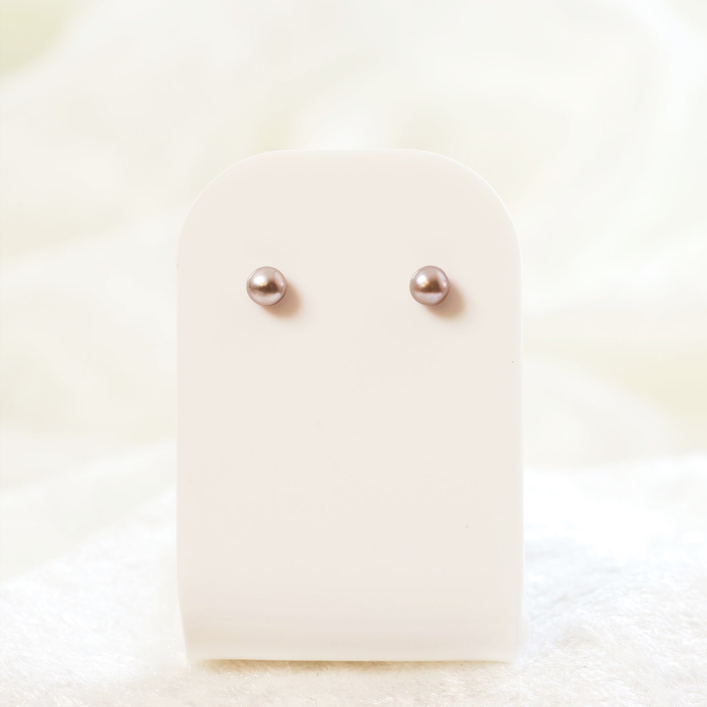 Tiny Vintage Silver/Grey Freshwater Pearl Stud Earrings