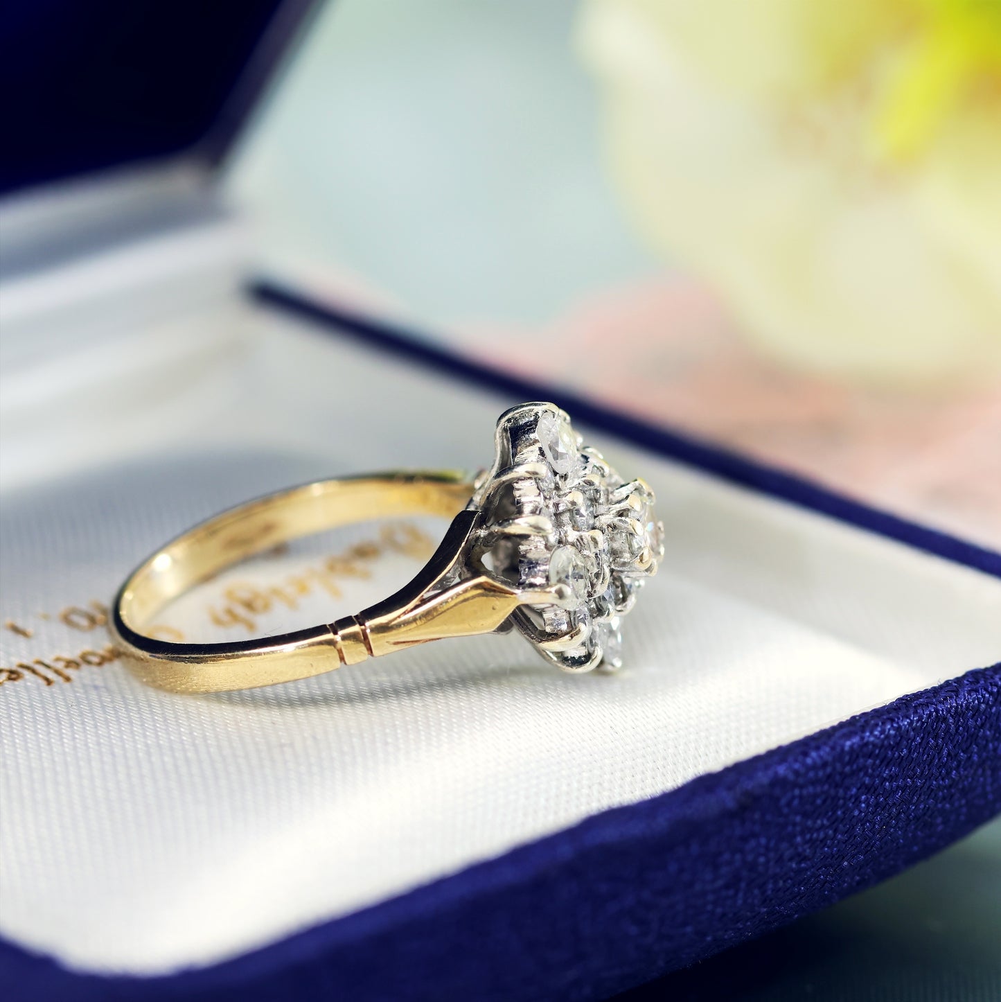 Vintage Date 1991 Diamond Cluster Engagement Ring