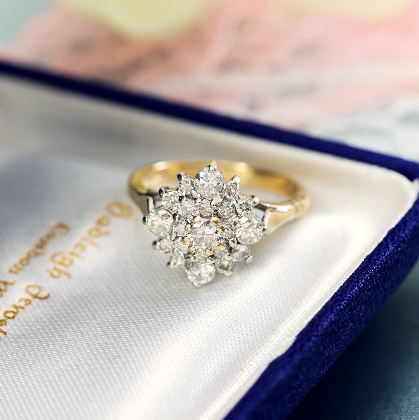 Vintage Date 1991 Diamond Cluster Engagement Ring